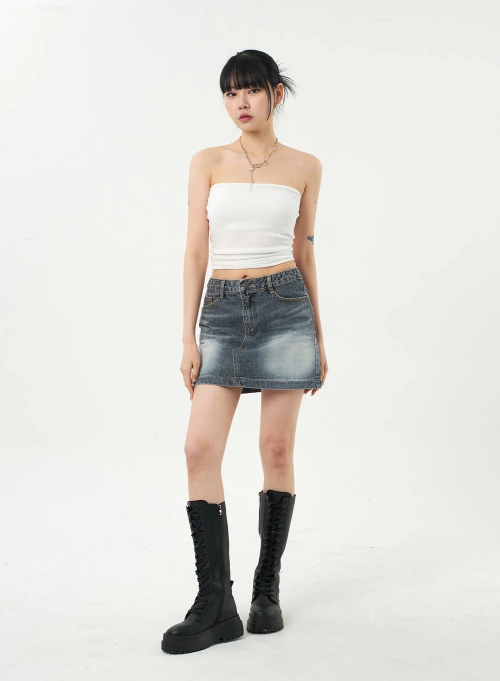 Ribbed Knit Tube Top CA327 - Image 3