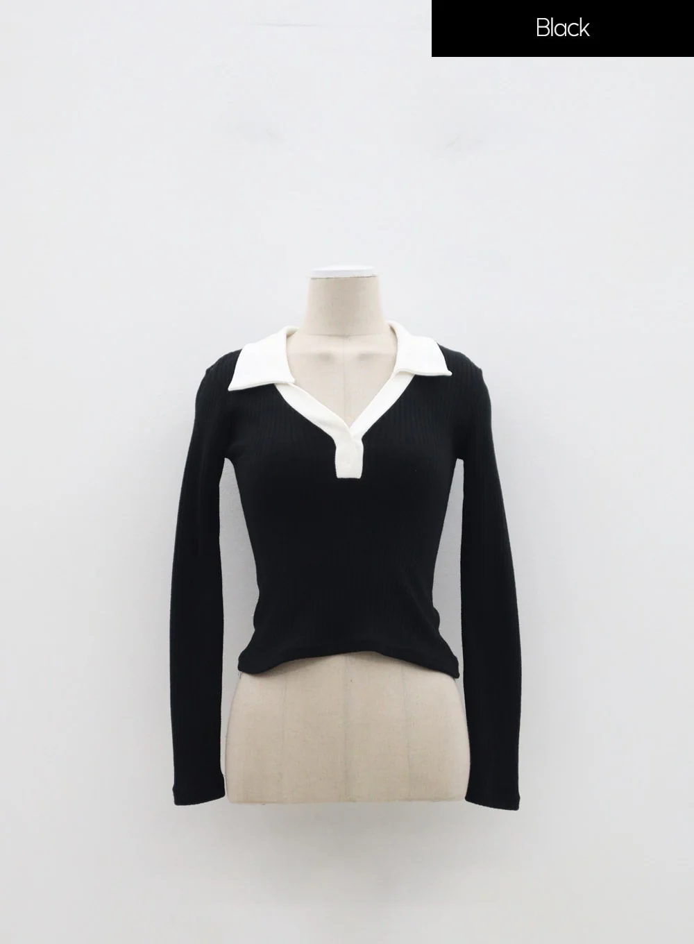 Ribbed Knit V-Neck Top IM323 - Image 14