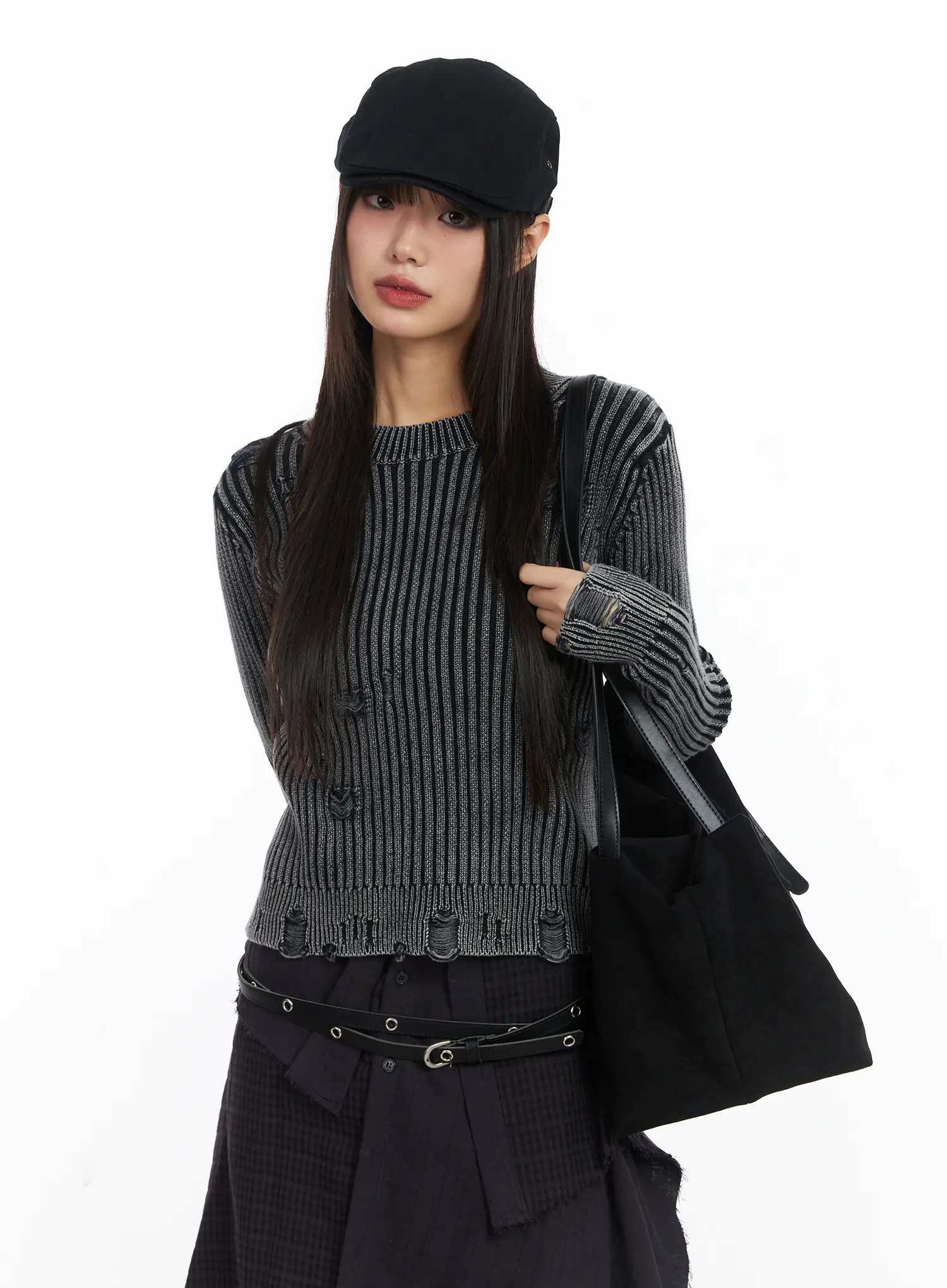 Ribbed Knit Vintage Sweater CD522 - Image 9