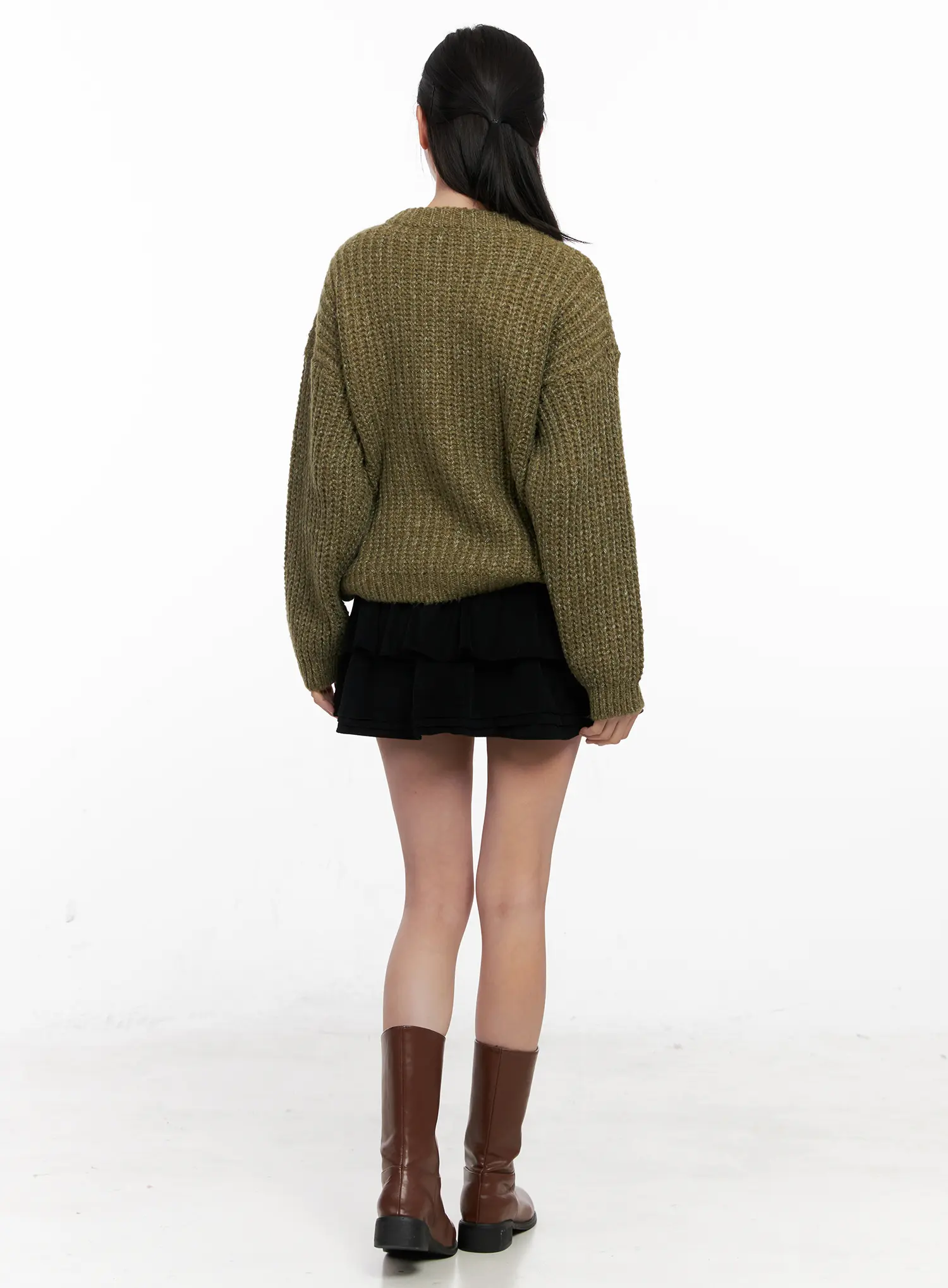 Ribbed Knit Zip-Up CO531 - Image 8