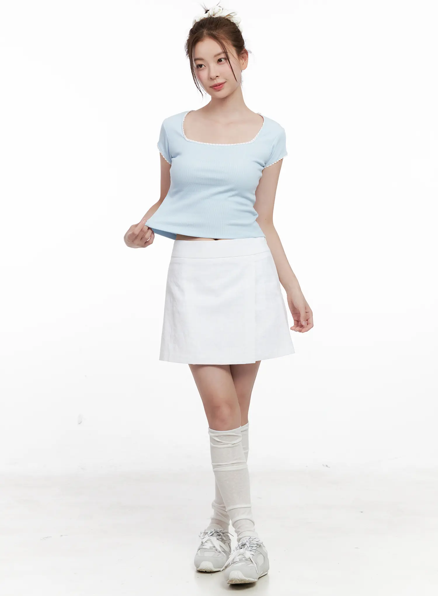 Ribbed Lace Baby Tee CL524 - Image 2