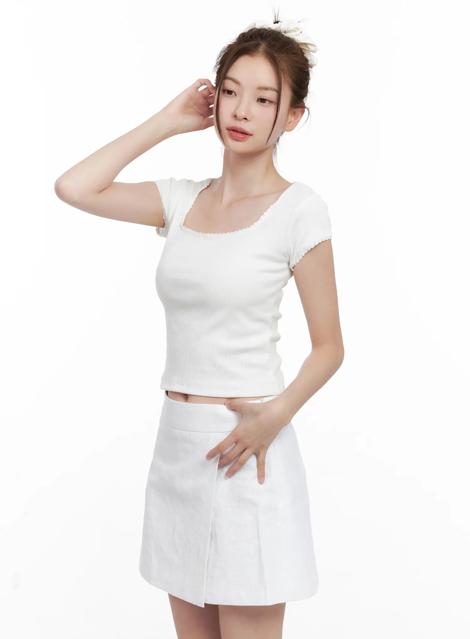 Ribbed Lace Baby Tee CL524 - Image 9