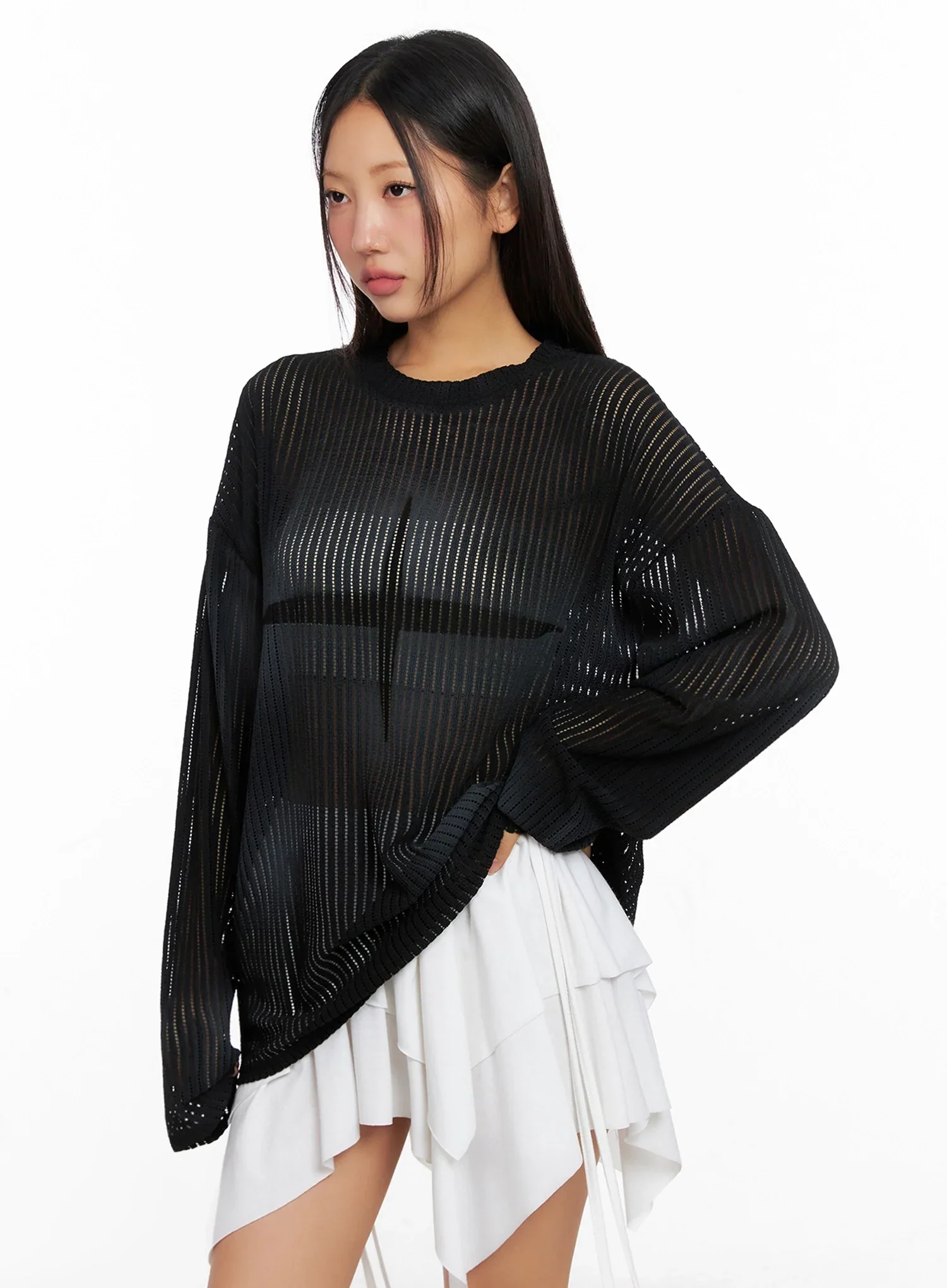 Ribbed Lightweight Long Sleeve Tee IG528 - Image 5