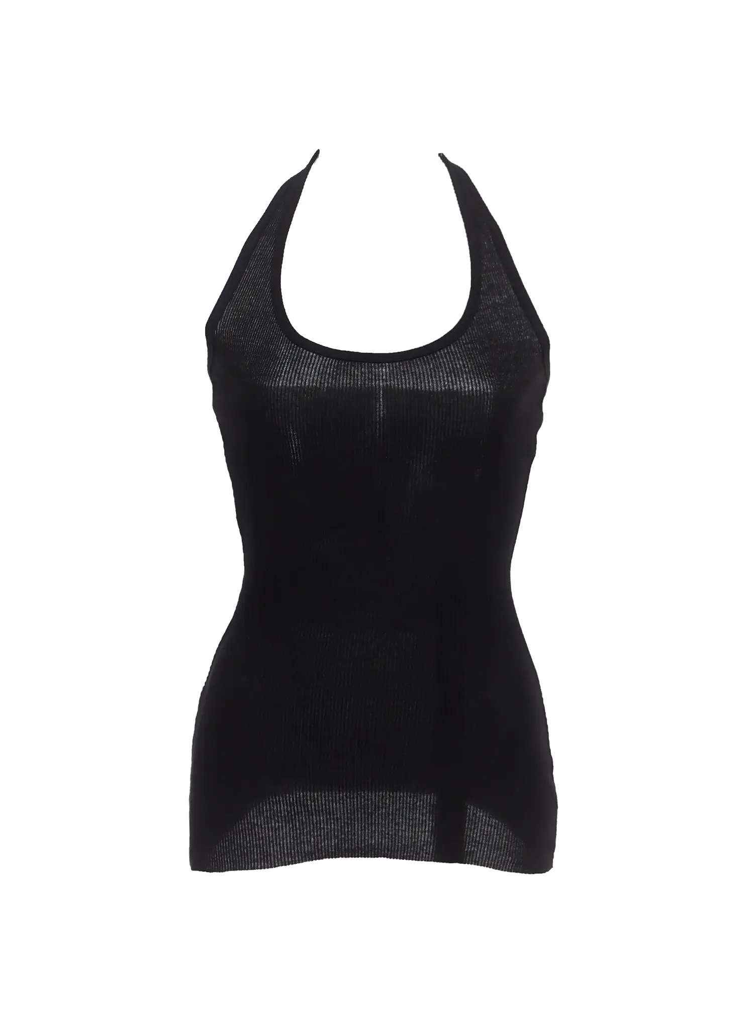 Ribbed Long Halter Tank IC503