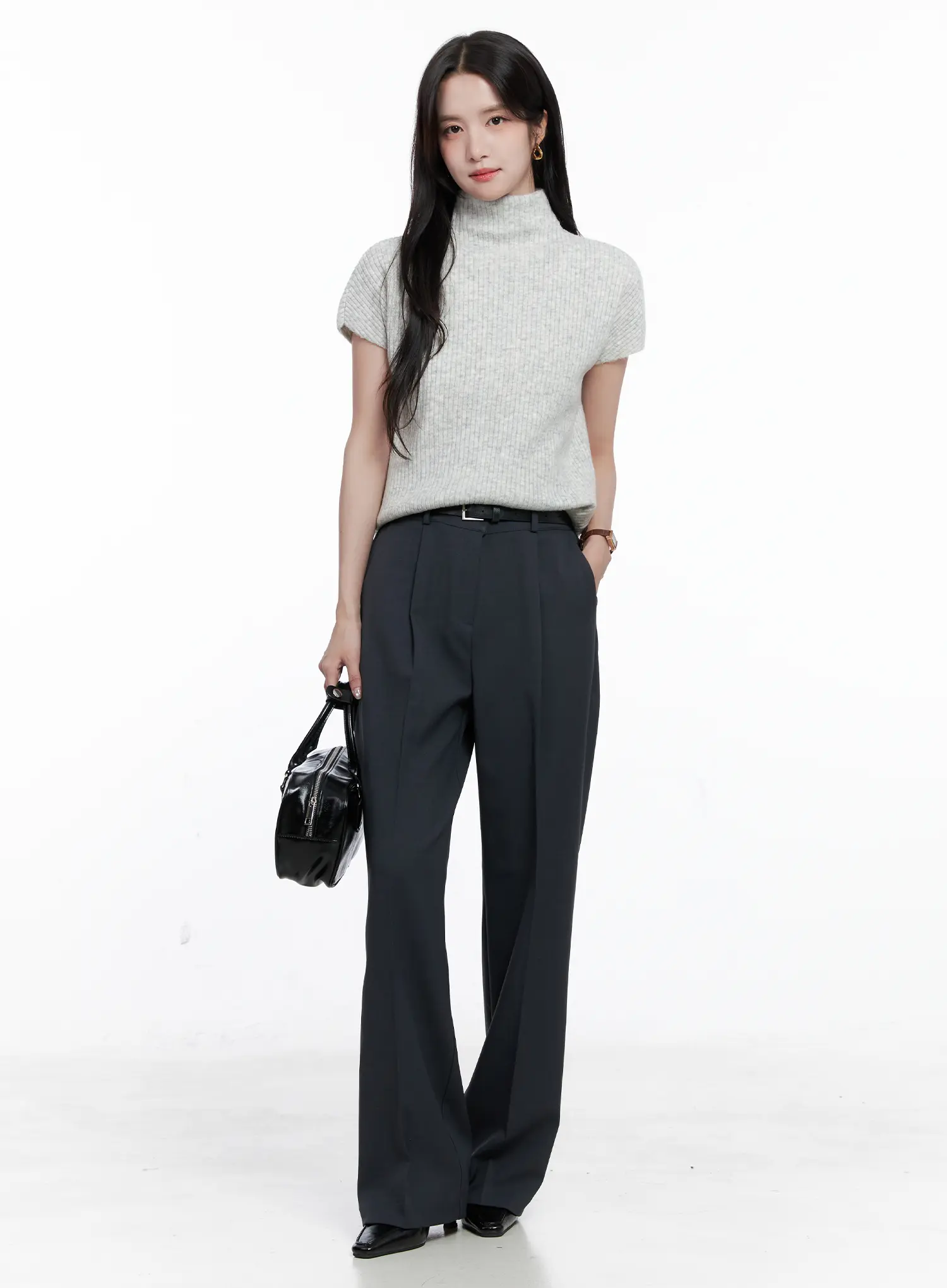 Ribbed Mock Neck Top CS523 - Image 2