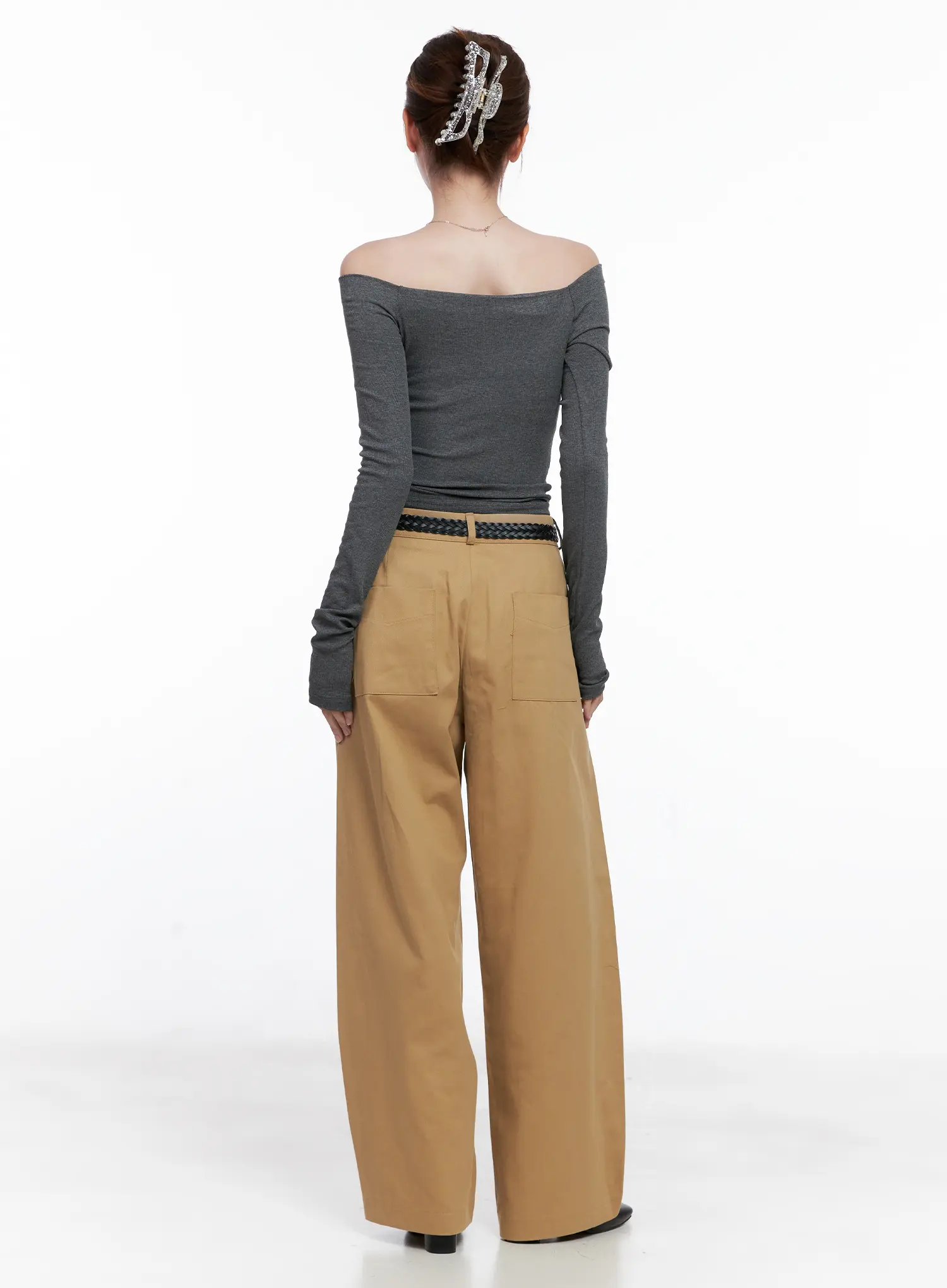 Ribbed Off-Shoulder Long Sleeve Top CG520 - Image 9