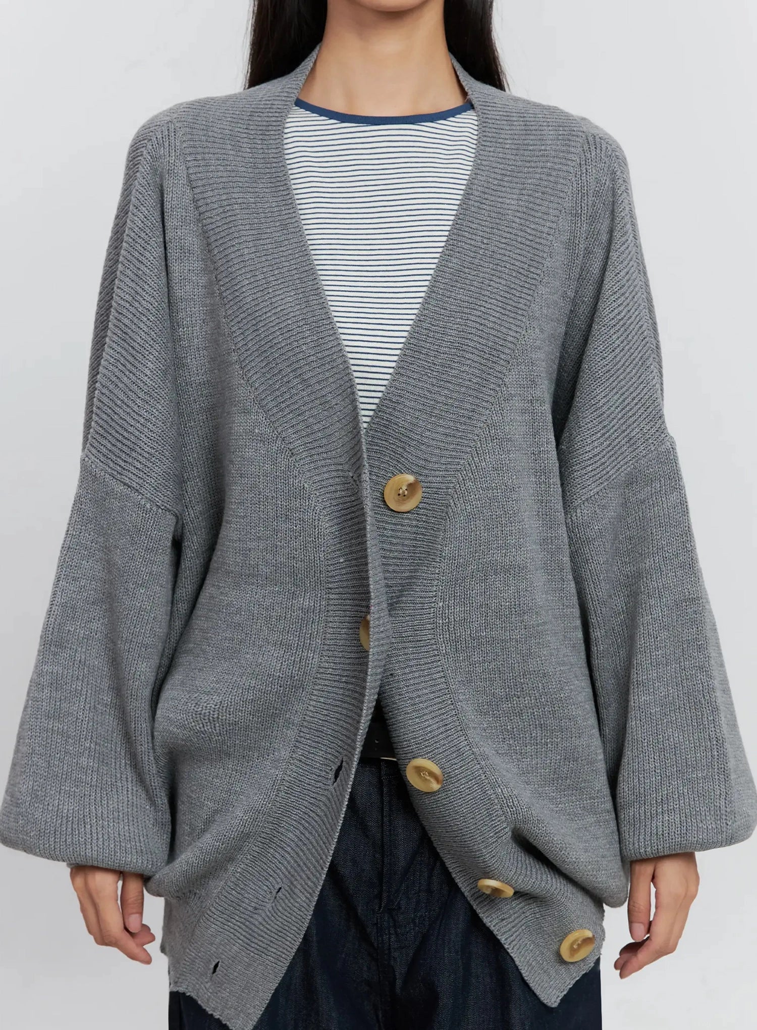 Ribbed Oversized Cardigan IS516 - Image 4
