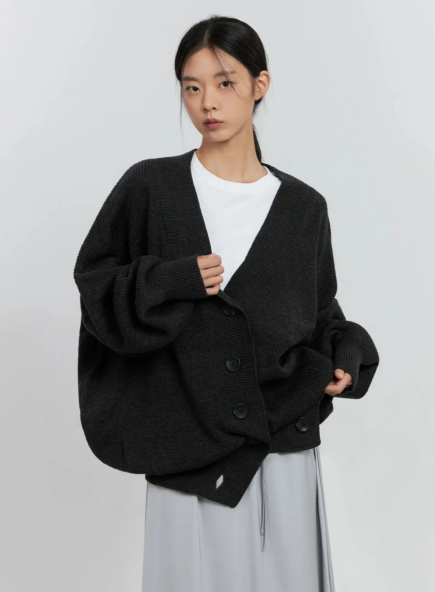 Ribbed Oversized Cardigan IS516 - Image 9