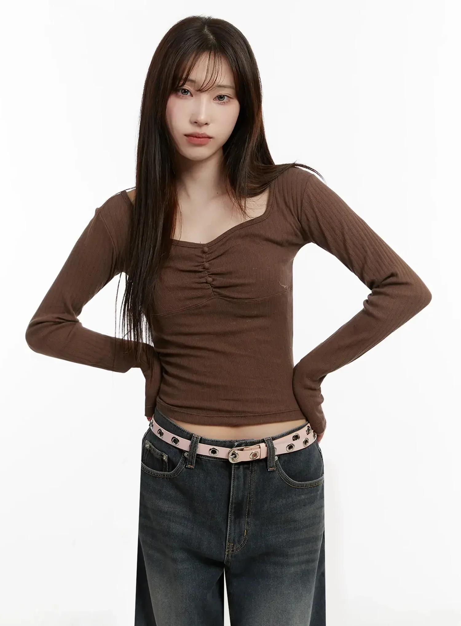 Ribbed Shirring Top IJ521 - Image 2