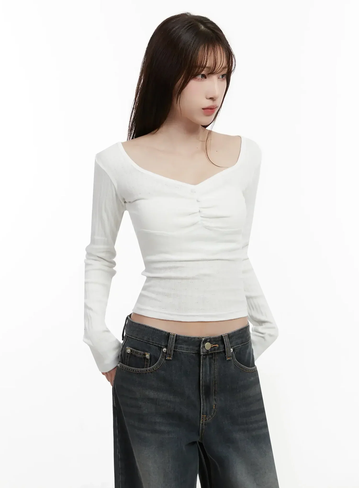 Ribbed Shirring Top IJ521 - Image 3