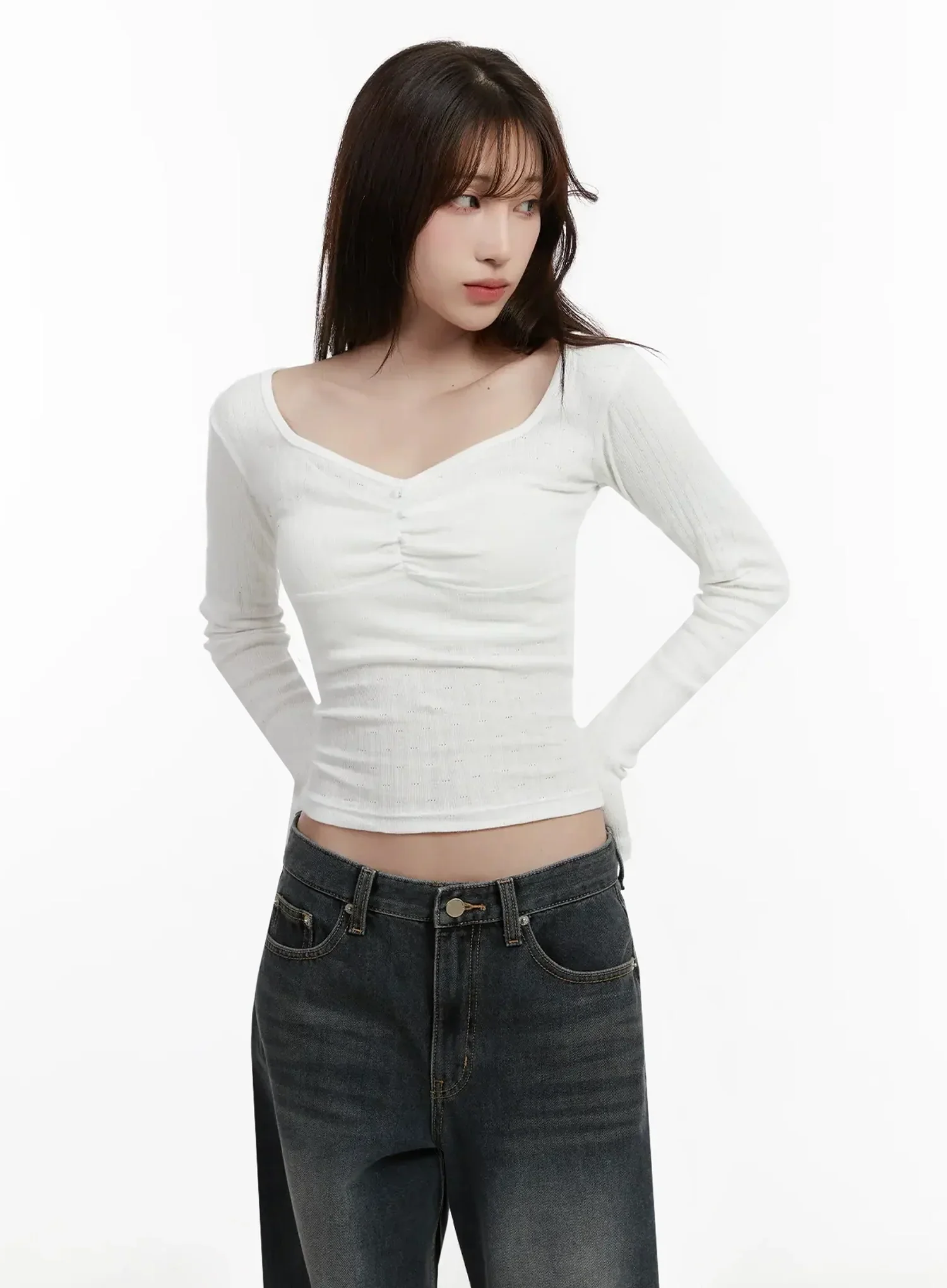 Ribbed Shirring Top IJ521 - Image 7