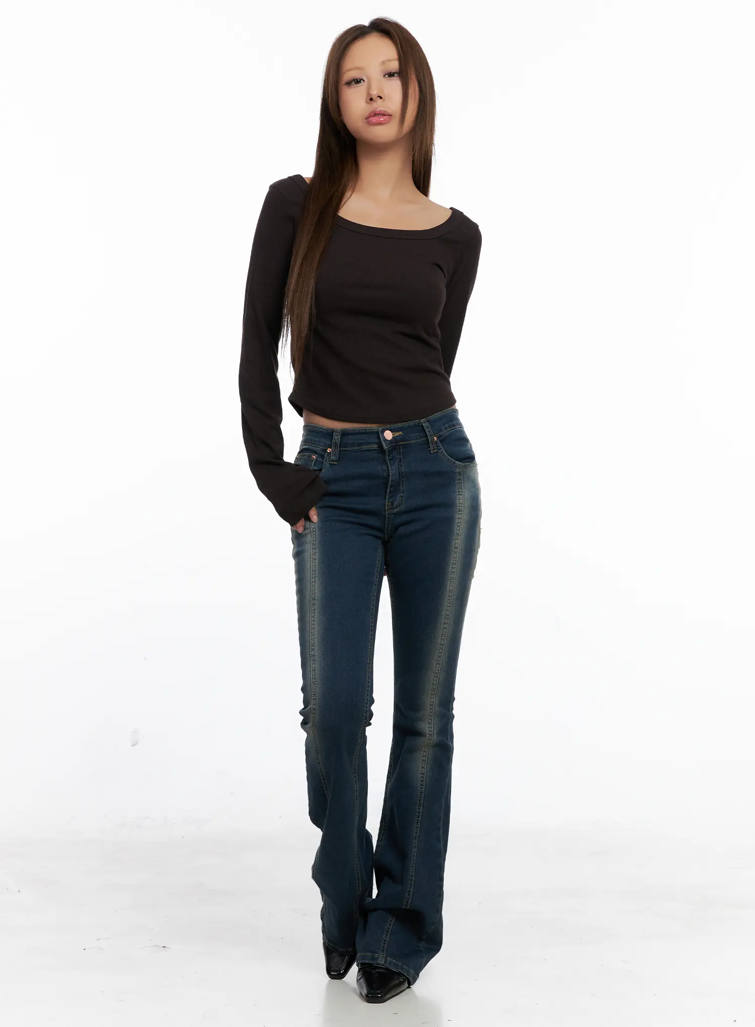 Ribbed Square Neck Crop Top CS522 - Image 2