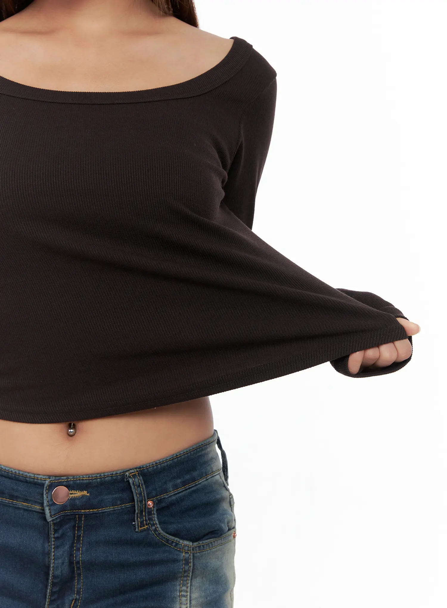Ribbed Square Neck Crop Top CS522 - Image 3