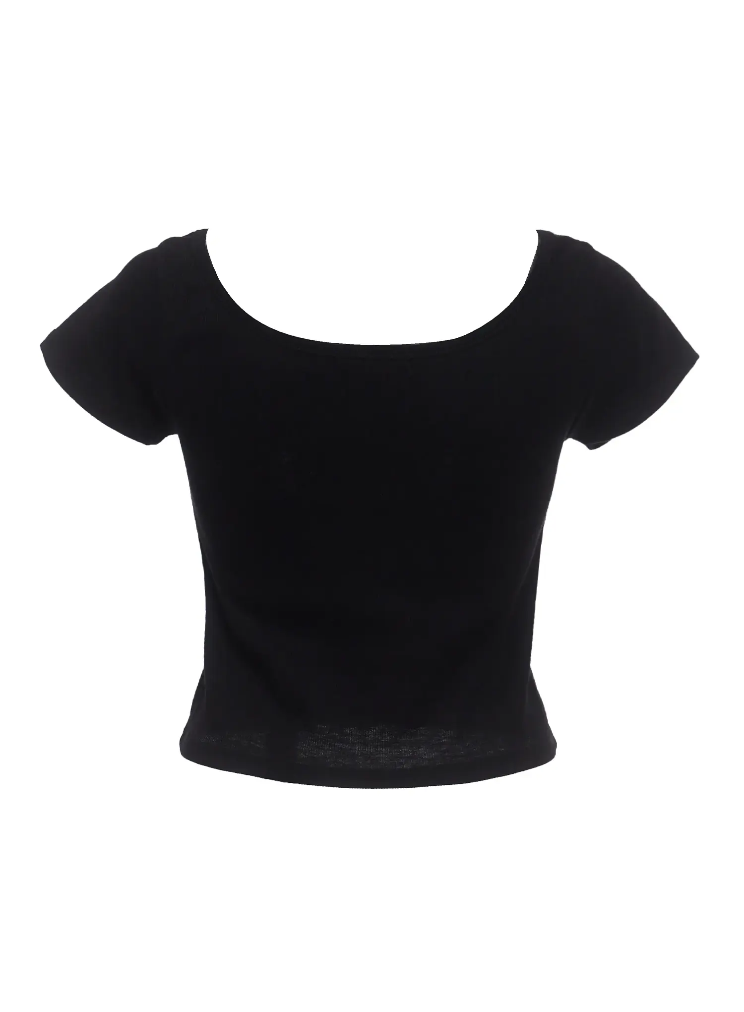 Ribbed Square-Neck Short-Sleeve Tee IC503 - Image 6