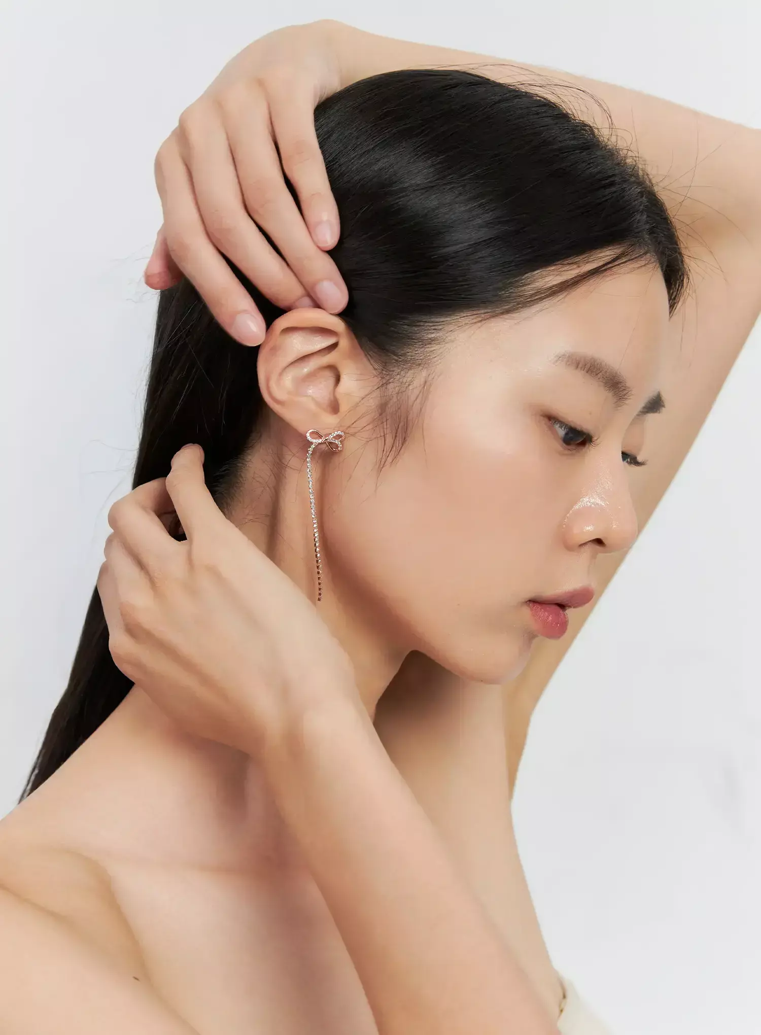 Ribbon Drop Earrings IS515 - Image 3