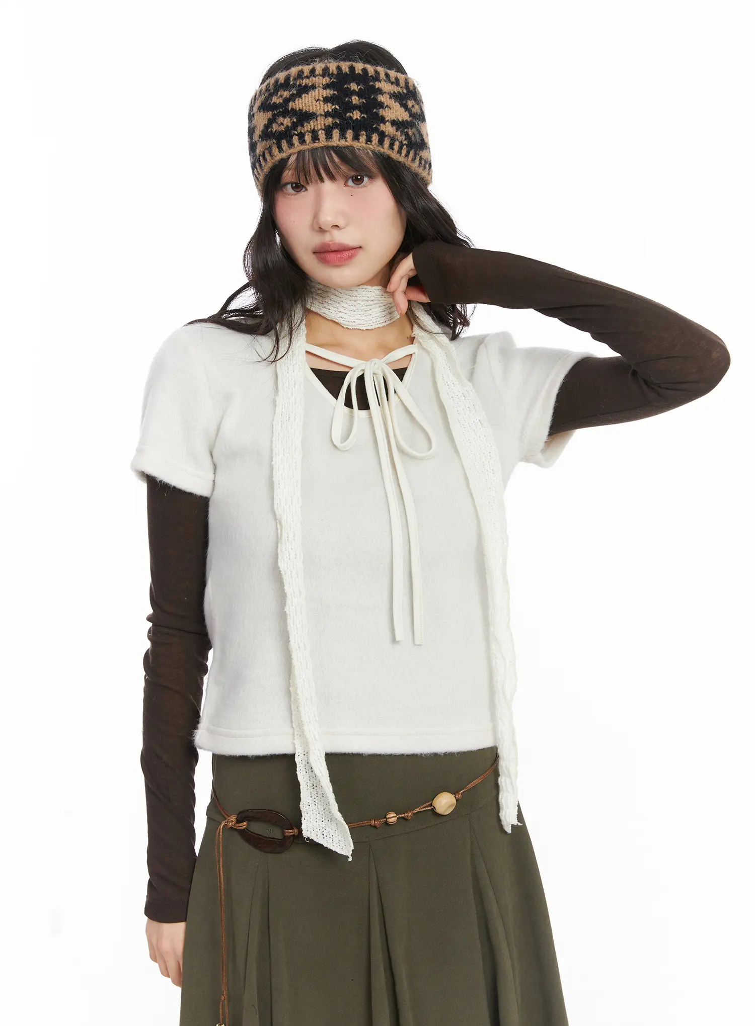 Ribbon Knit Tee CD531 - Image 2