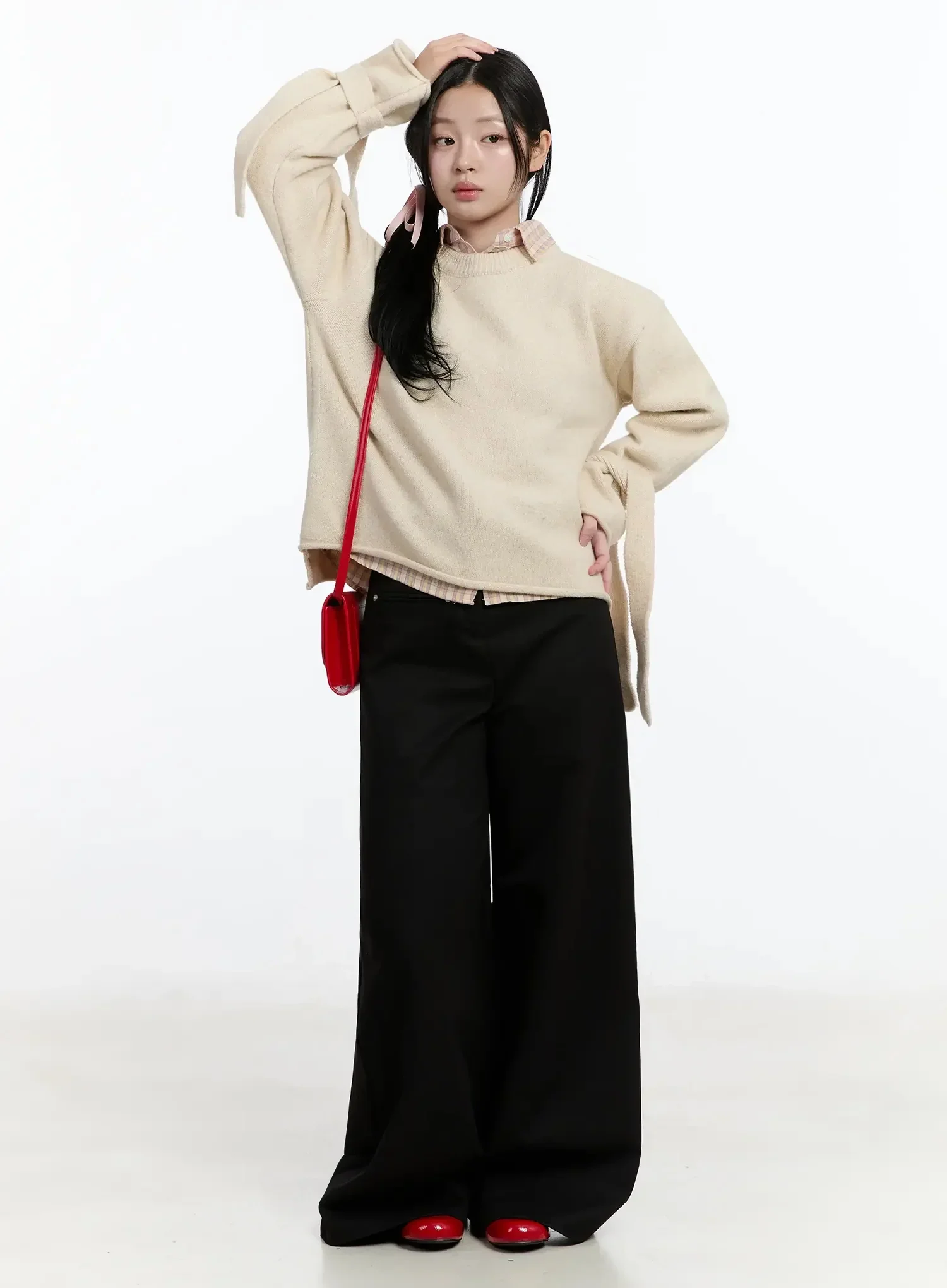 Ribbon Sleeve Knit Sweater IM513 - Image 12