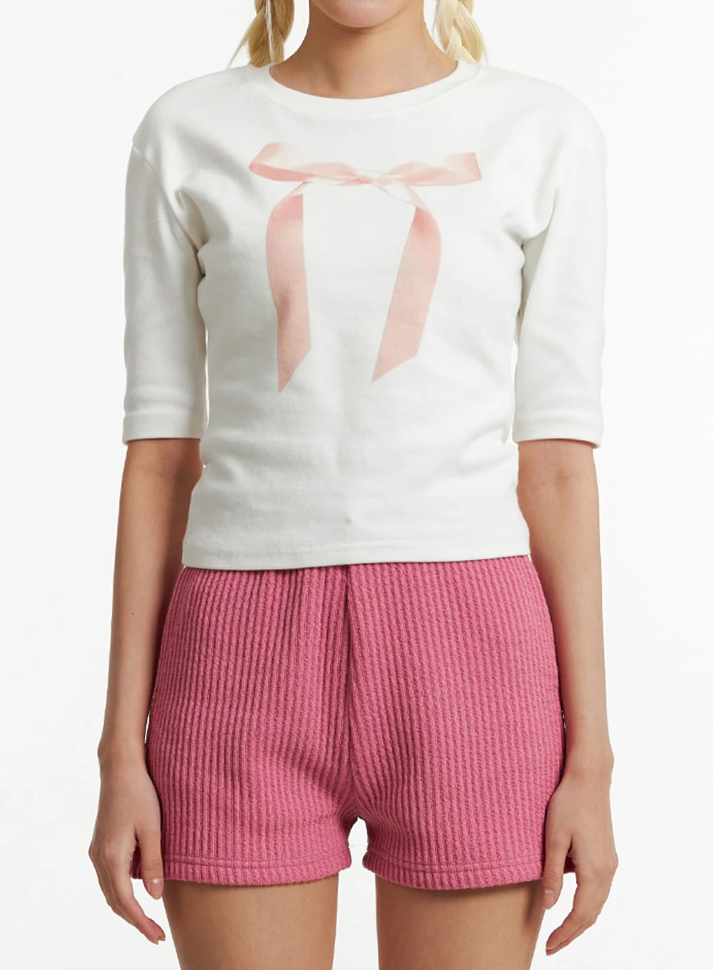 Ribbon Slip Crop T-shirt ID313 - Image 3