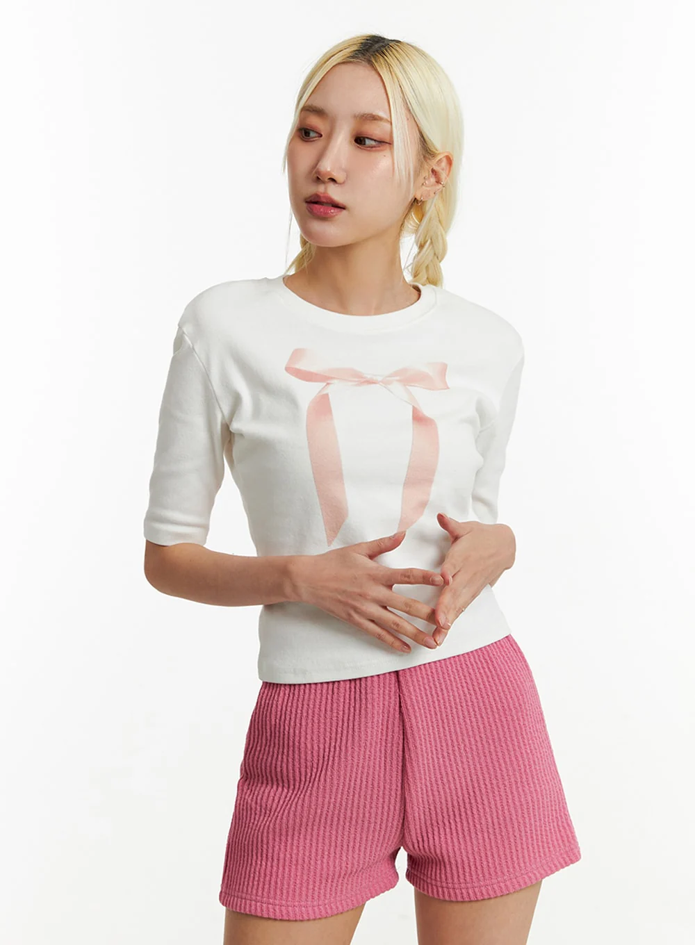 Ribbon Slip Crop T-shirt ID313 - Image 4
