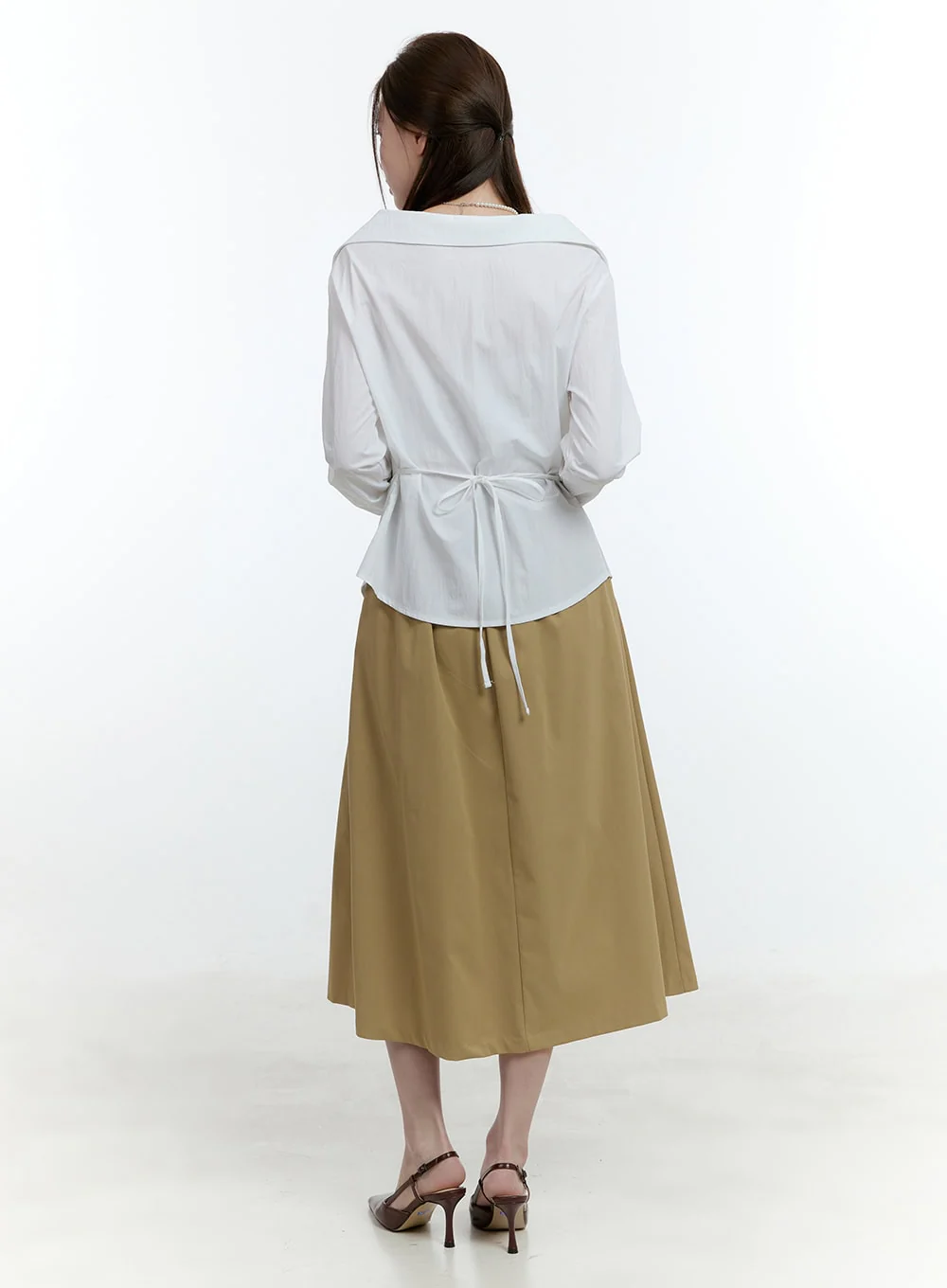 Ribbon-Tie Collared Button-Up CF503 - Image 8