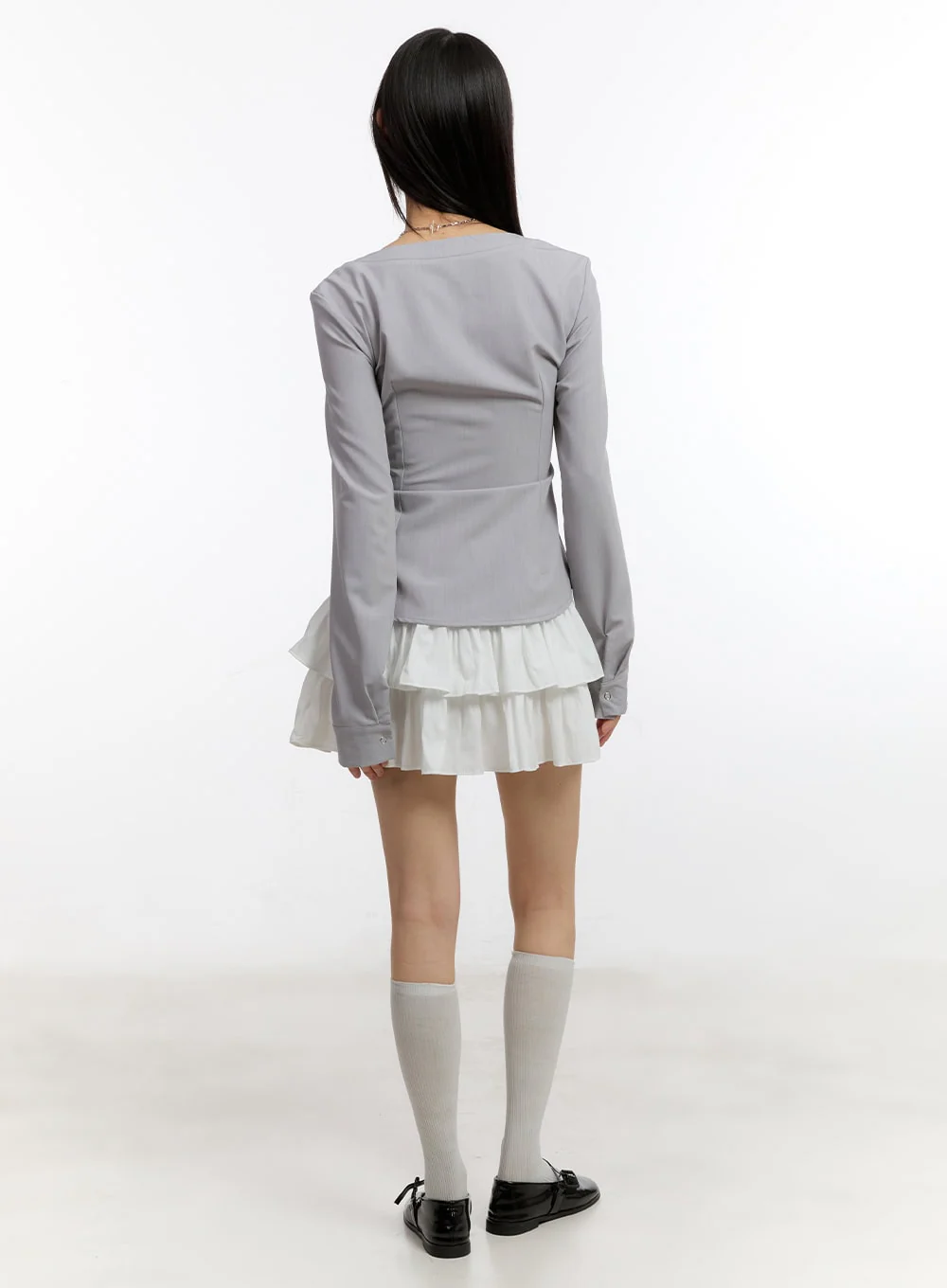 Ribbon Tie V-Neck Blouse Top CA509 - Image 8