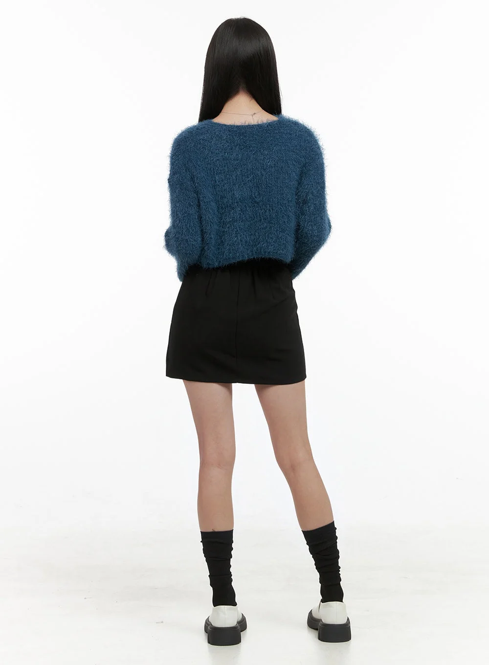 Ribbon-Trimmed Bolero Cardigan OS411 - Image 3