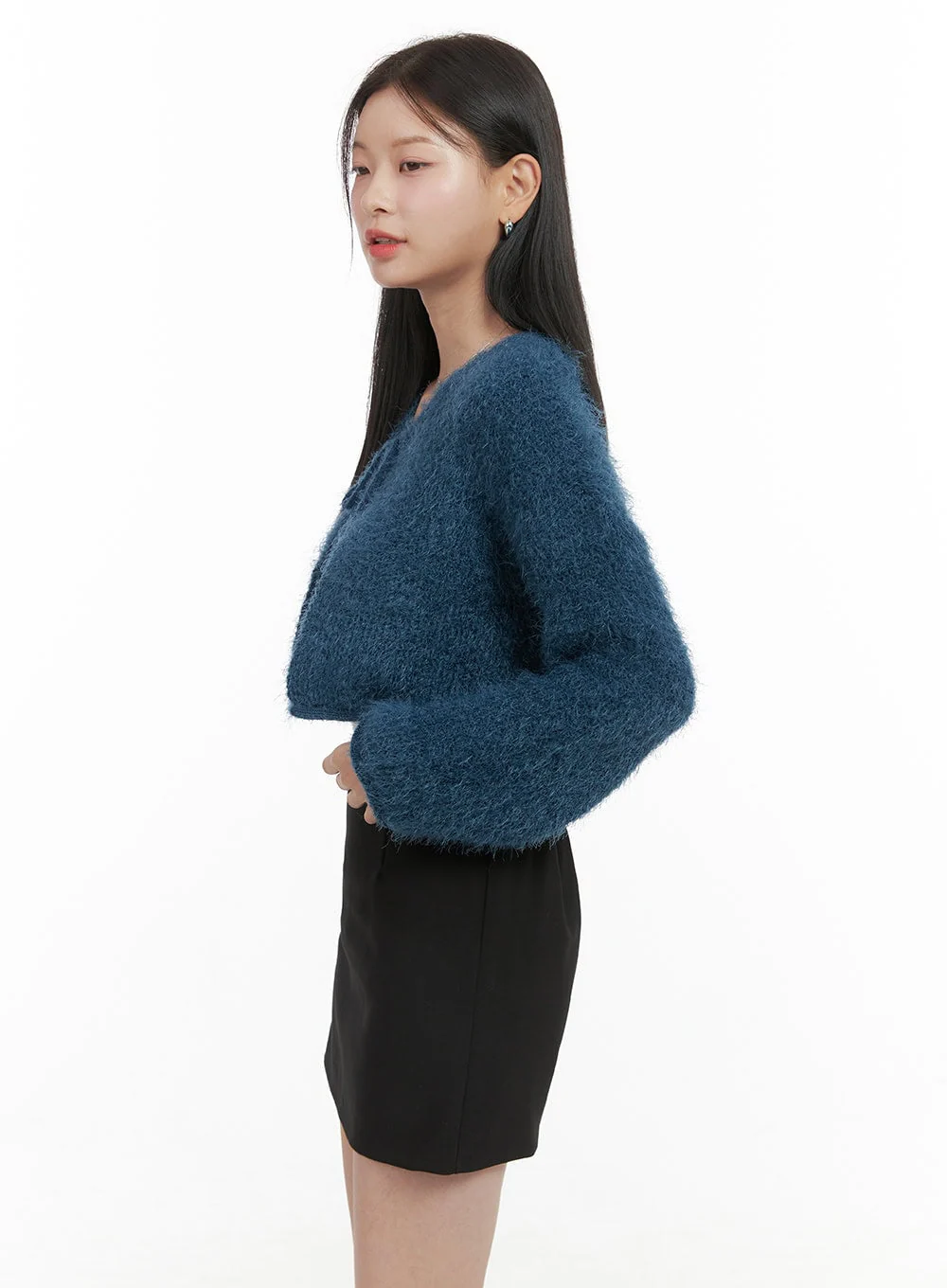 Ribbon-Trimmed Bolero Cardigan OS411 - Image 5
