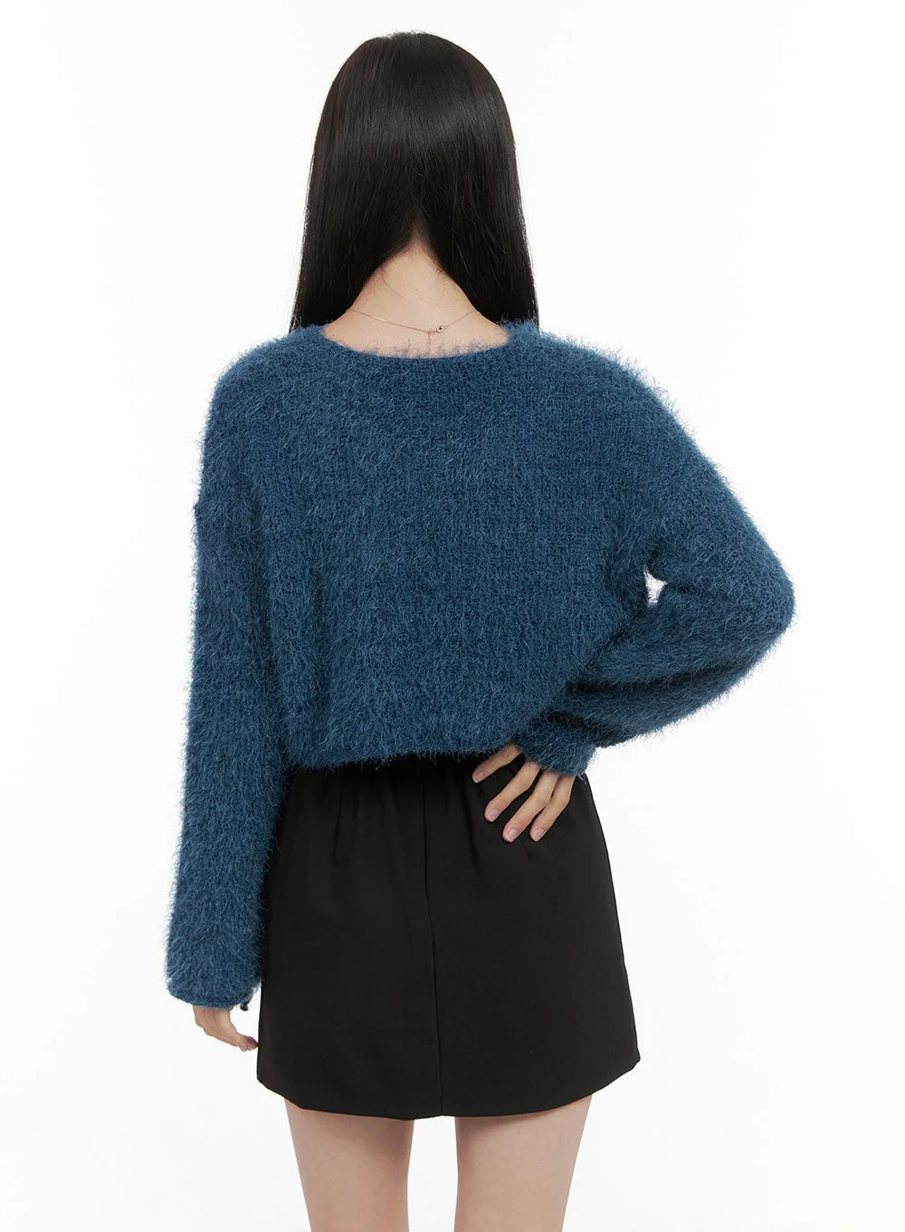 Ribbon-Trimmed Bolero Cardigan OS411 - Image 6