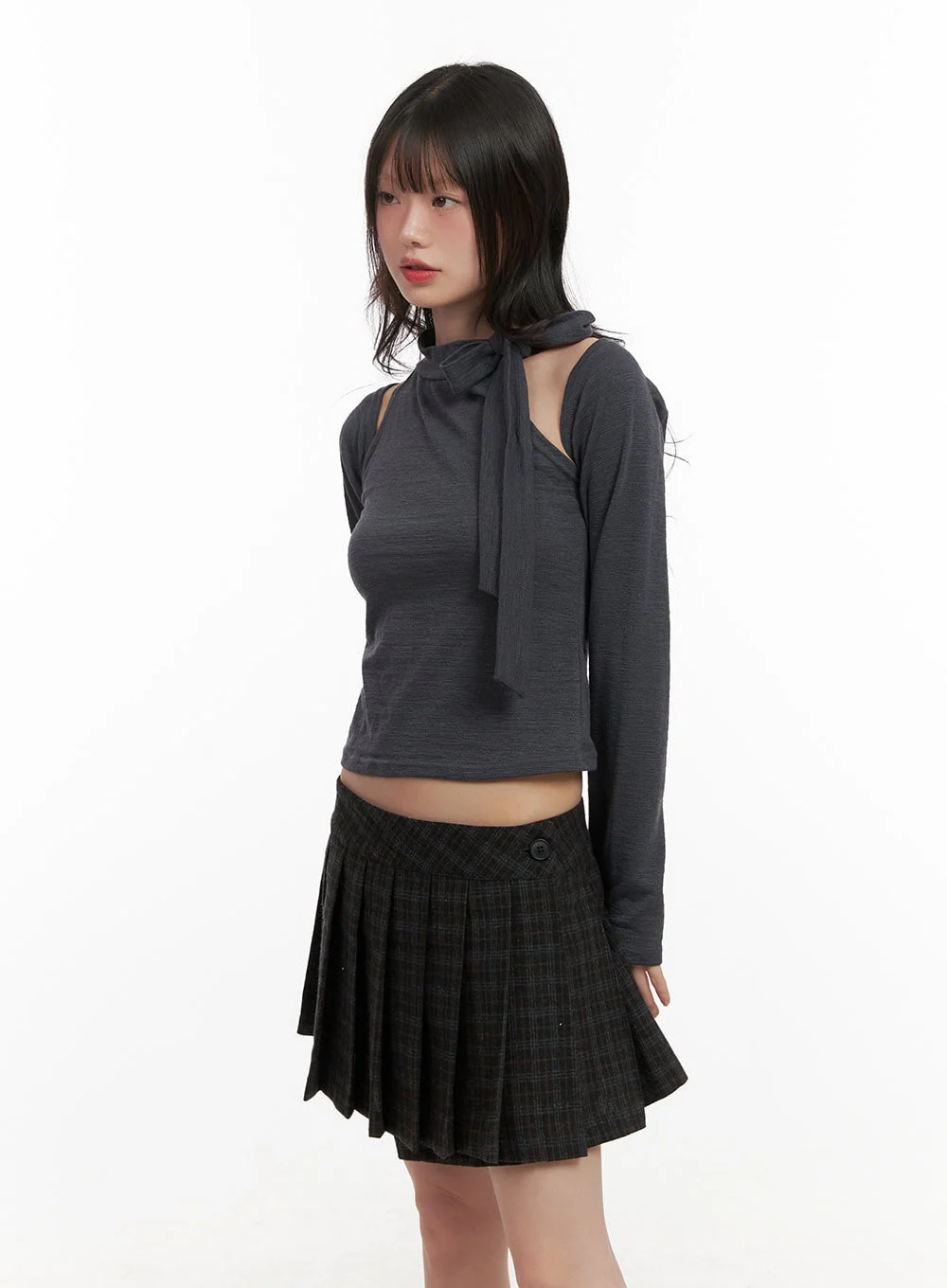 Ribboned Bolero High-Neck Crop Top Set CJ501 - Image 11