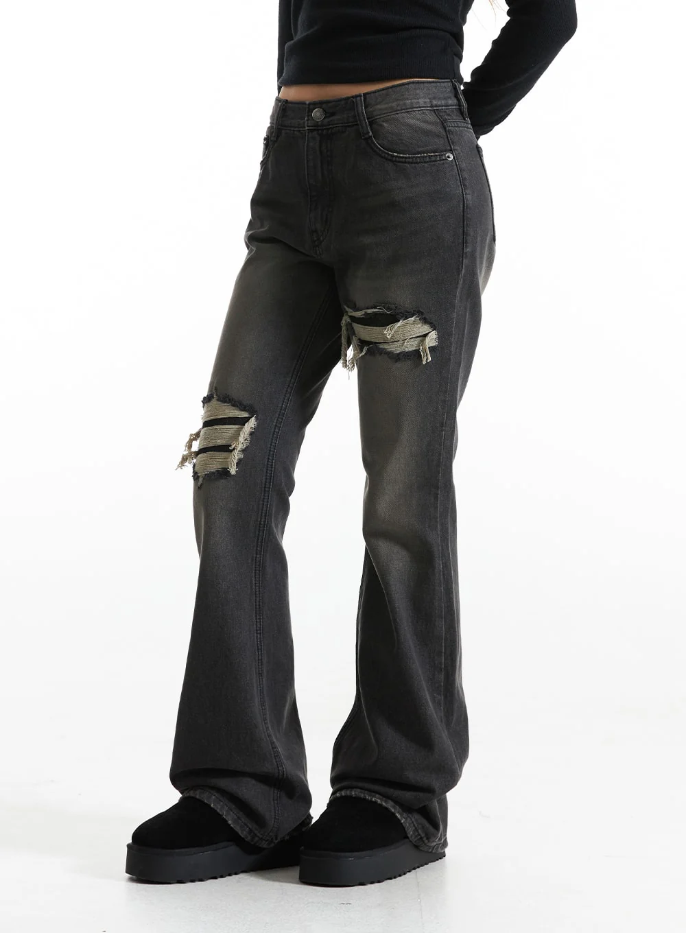 Ripped Bootcut Jeans CO313 - Image 5