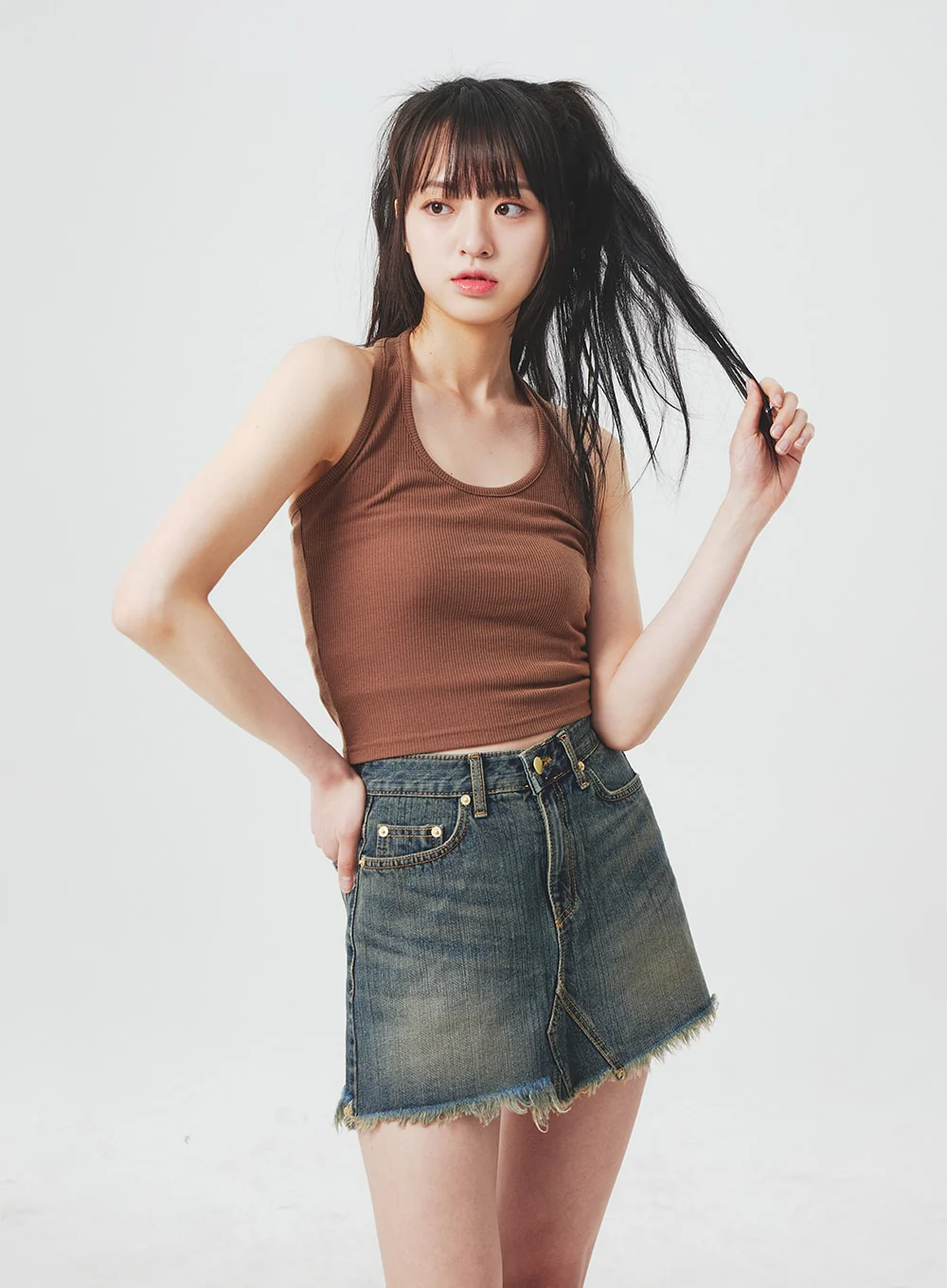 Ripped Denim Mini Skirt BA305 - Image 10