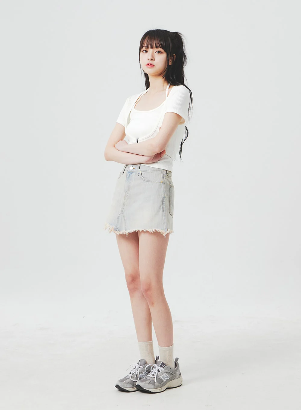 Ripped Denim Mini Skirt BA305 - Image 6