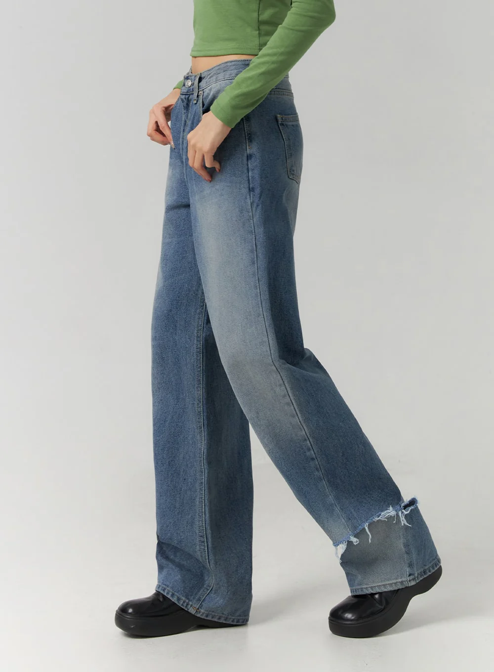 Ripped Straight Leg Jeans CD308 - Image 5