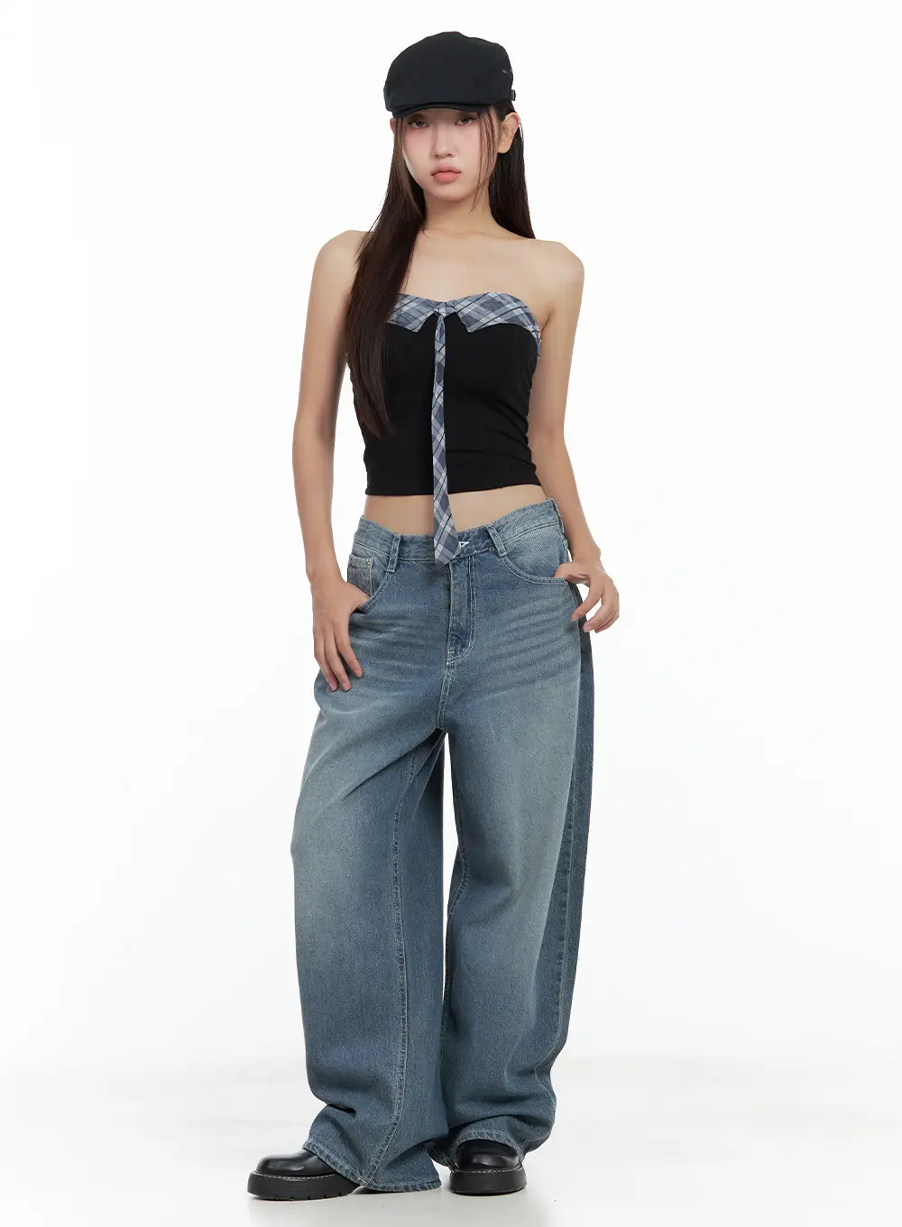 Riwon Retro-Wash Wide Summer Denim Jeans CL508 - Image 2