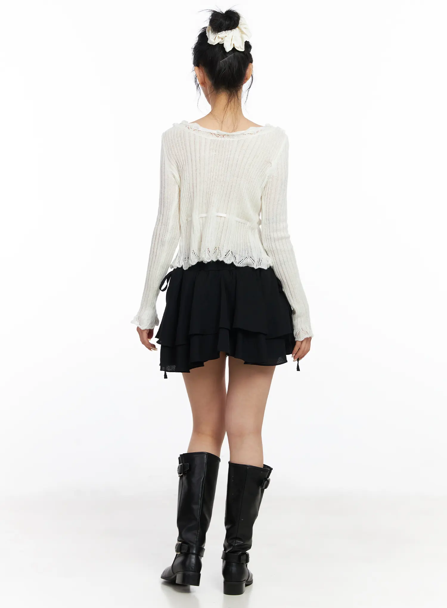 Romantic Frill Ribbon Knit Cardigan CJ523 - Image 16