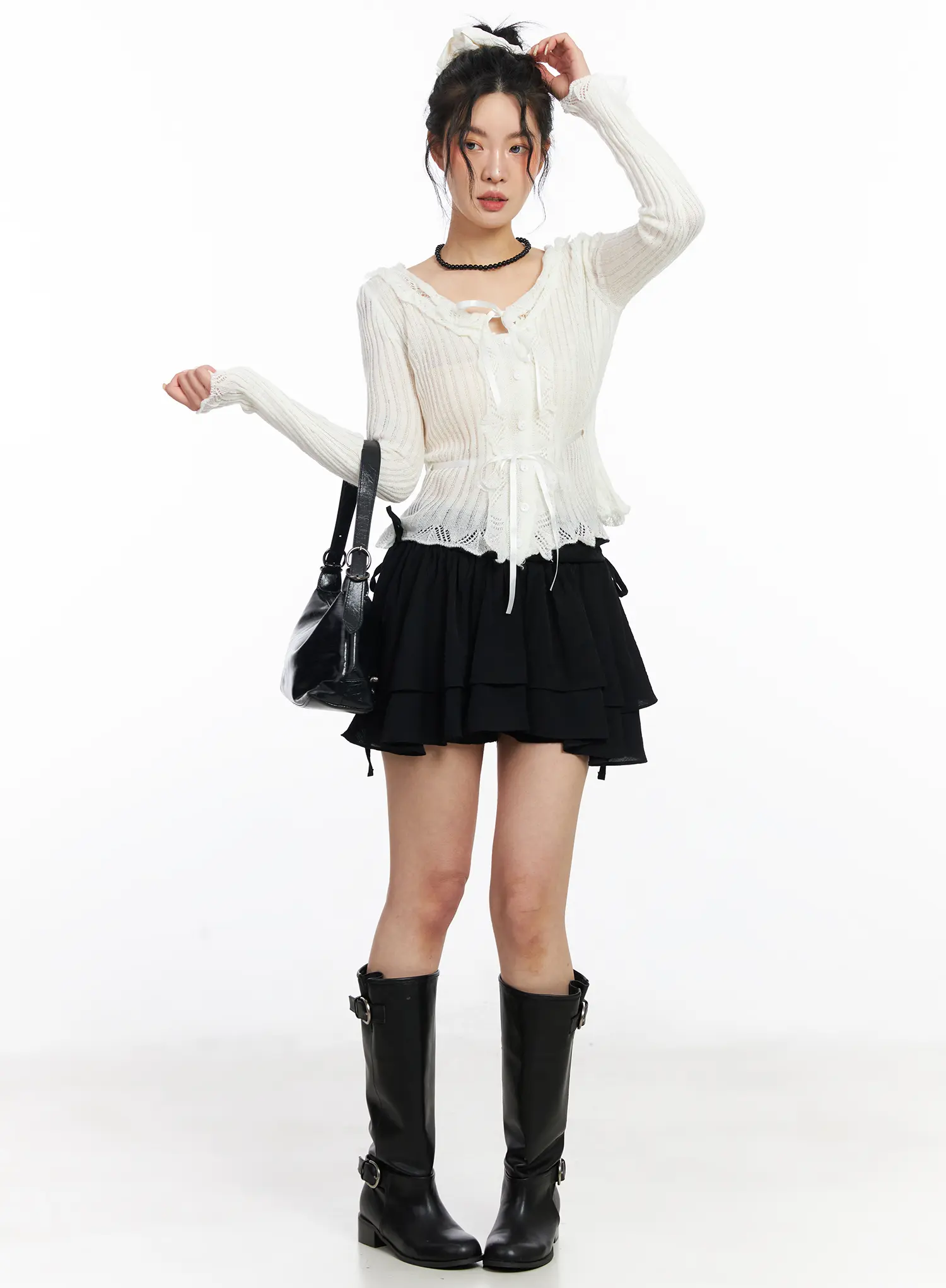 Romantic Frill Ribbon Knit Cardigan CJ523 - Image 18