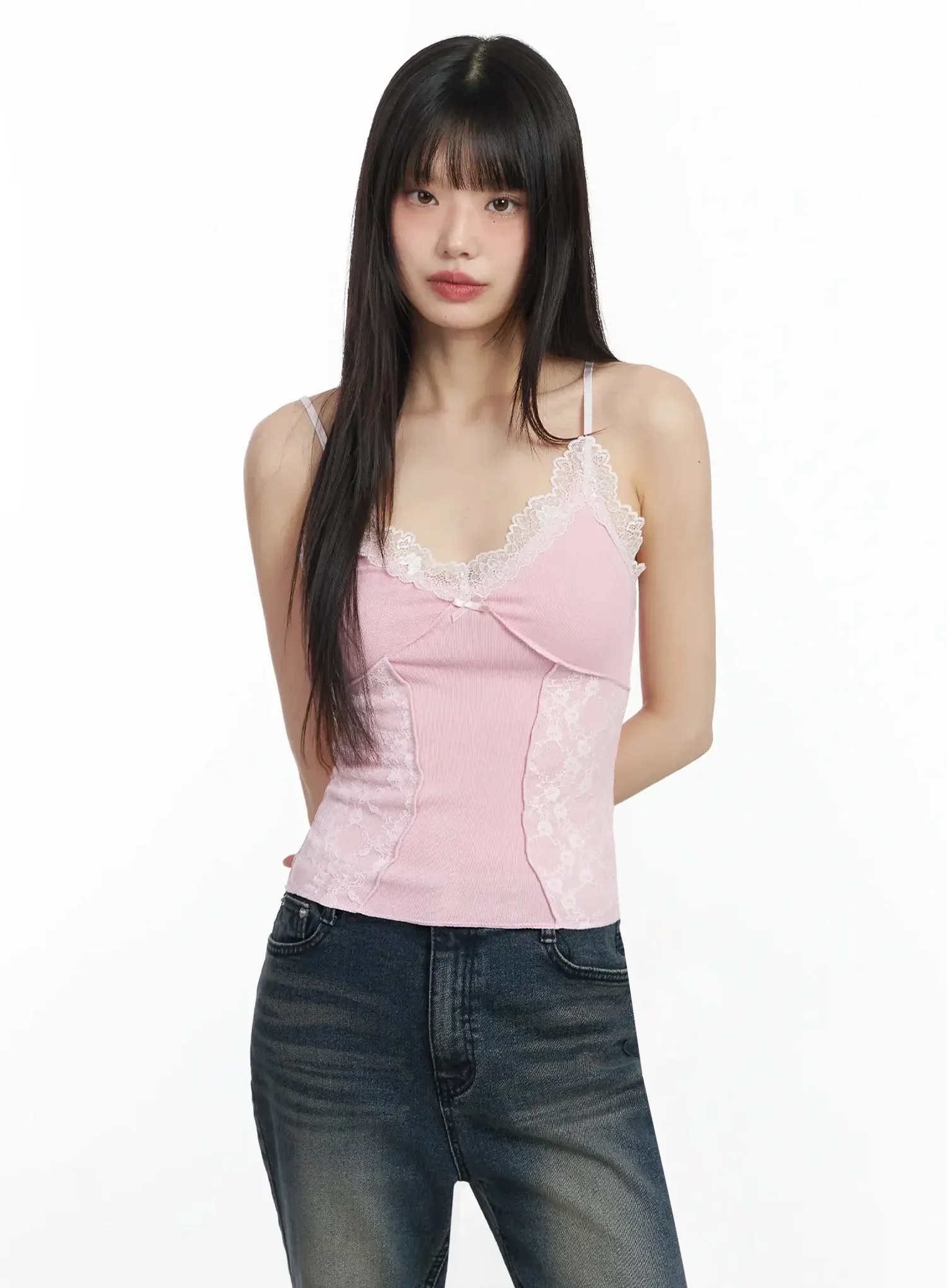 Romantic Lace Trim Cami Top F517 - Image 16