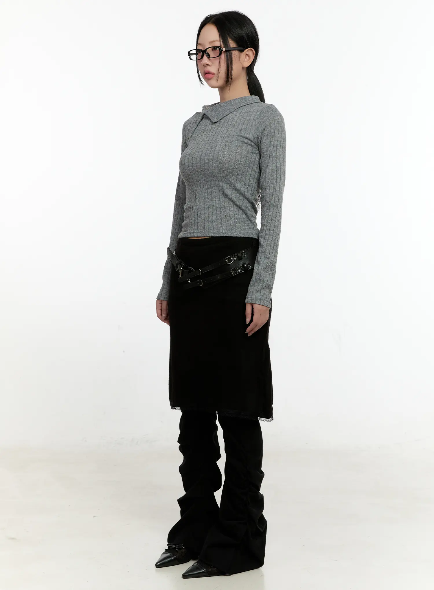 Romina Shirring Fleece Bootcut Pants CN505 - Image 2
