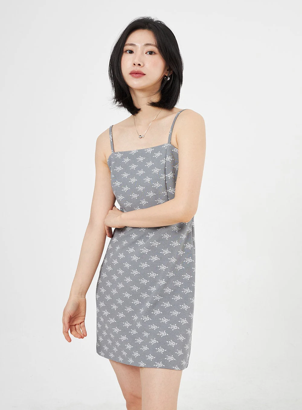 Rose Print Mini Dress OA310 - Image 3