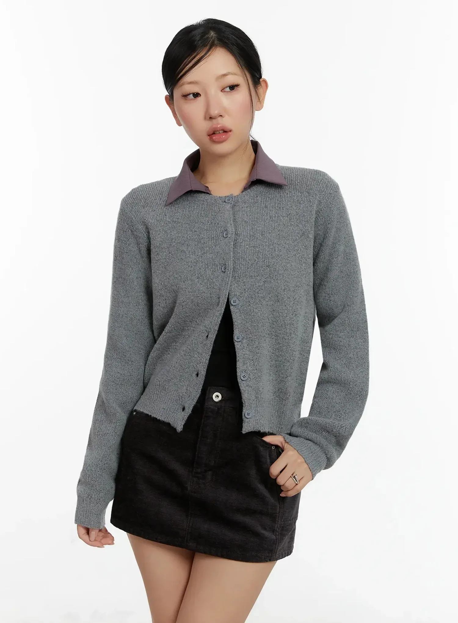 Round Neck Knit Cardigan ID525 - Image 17