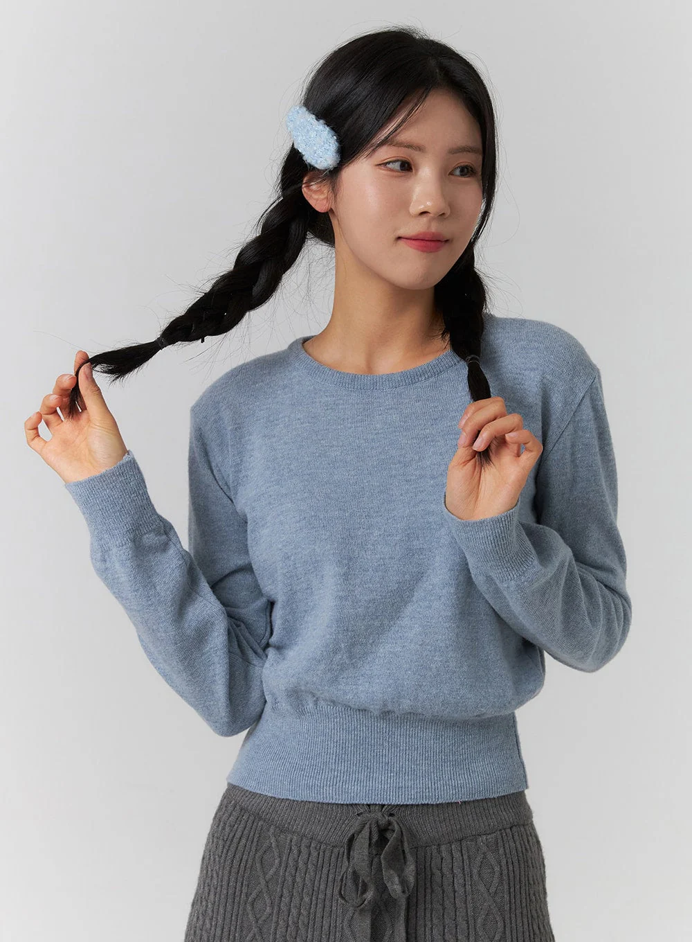 Round Neck Knit Top OJ422 - Image 2