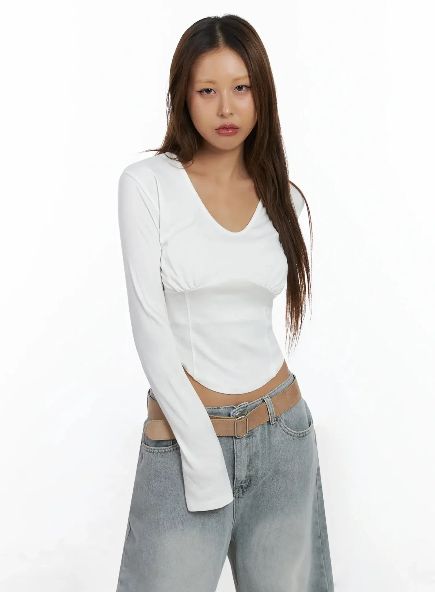 Ruched Crop Top IN528 - Image 2
