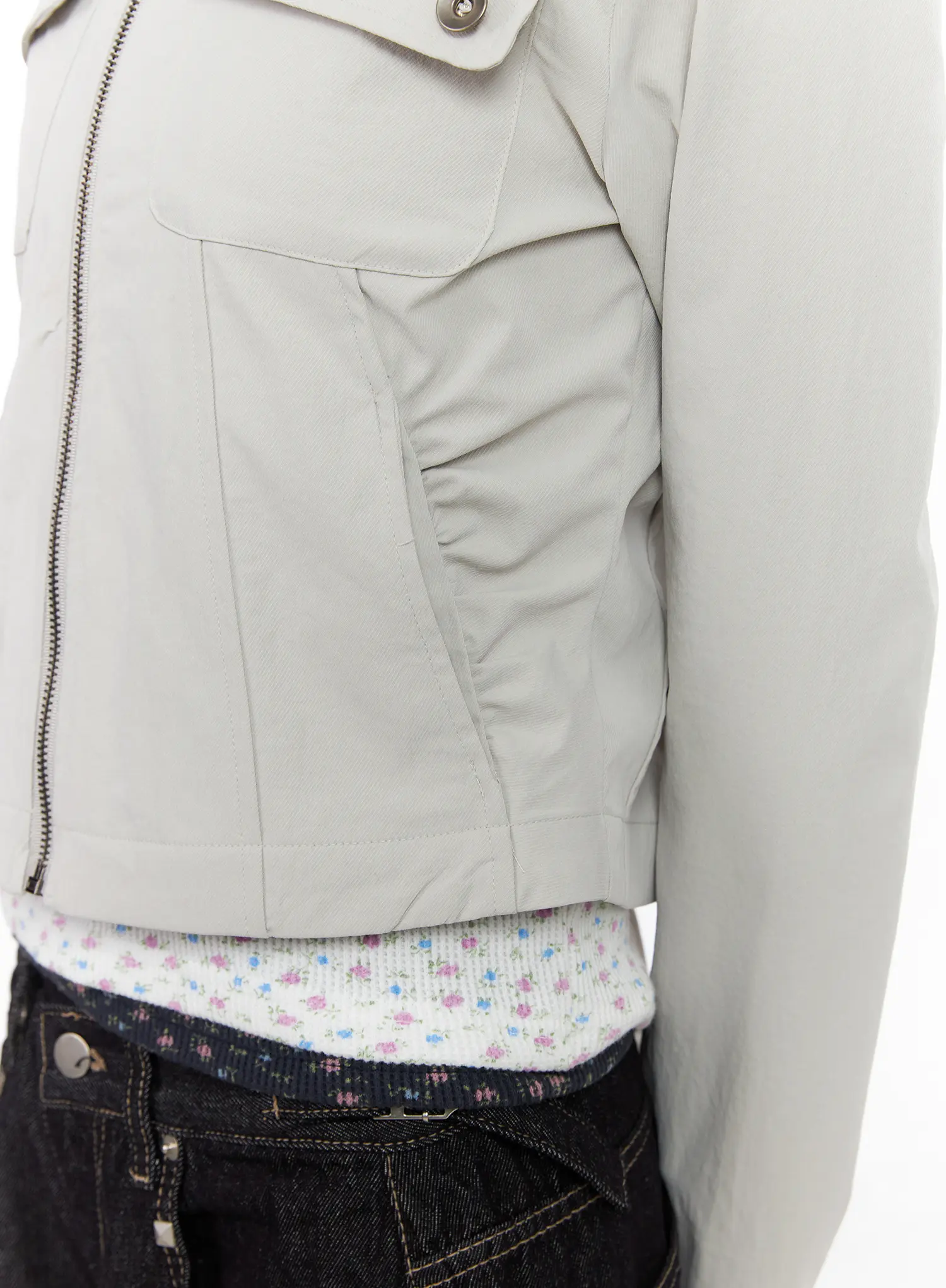 Ruched Pocked Zip-Up Jacket CM526 - Image 5