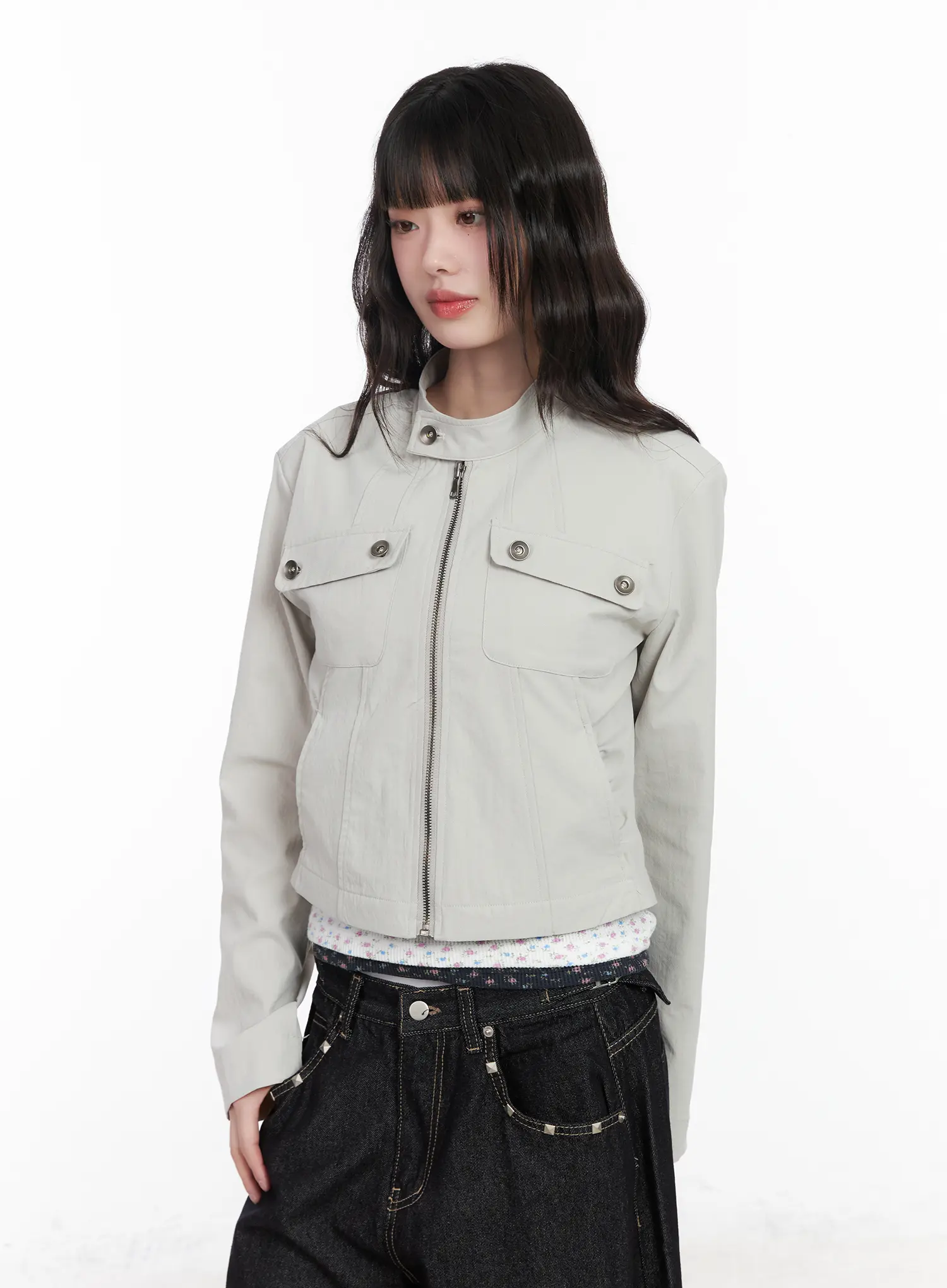Ruched Pocked Zip-Up Jacket CM526 - Image 6