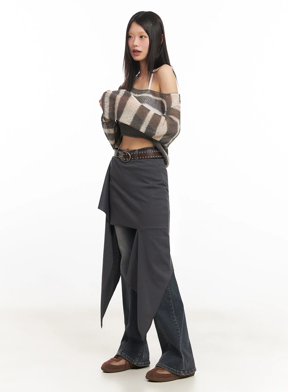 Ruffle Asymmetric Flare Mini Skirt IY502 - Image 7