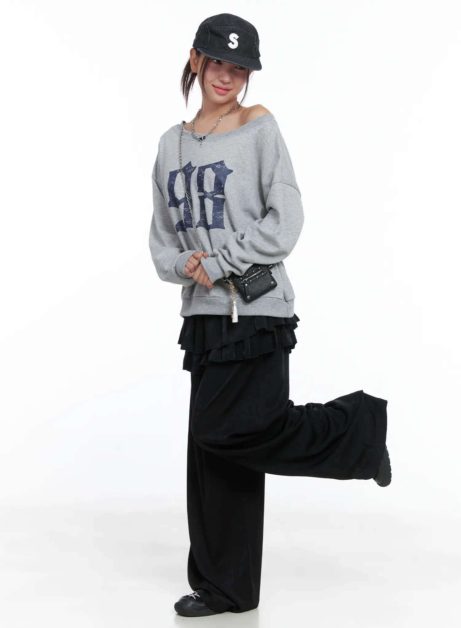 Ruffle Layered Wide-Leg Pants CS502 - Image 2