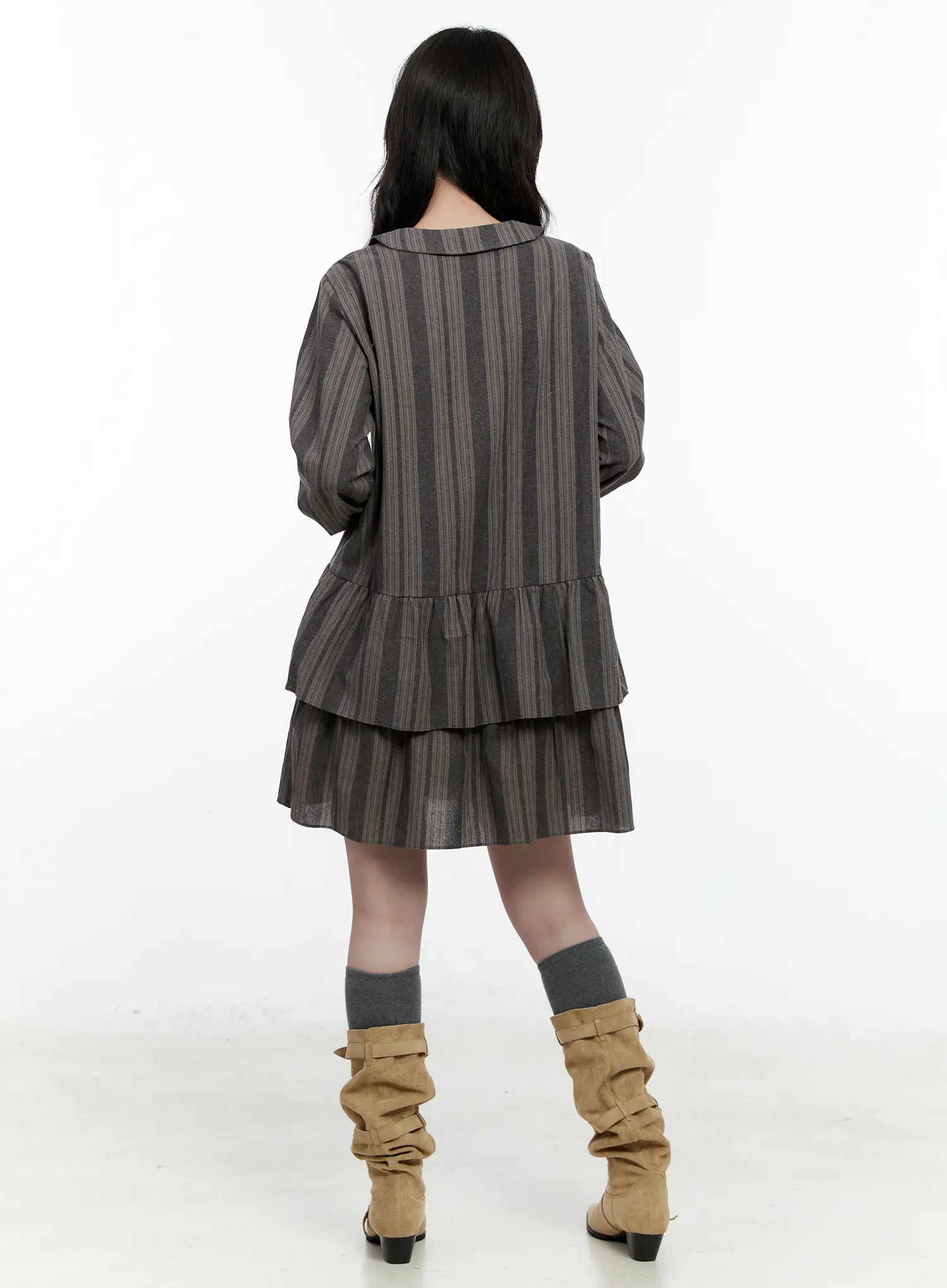 Ruffle Midi Button Dress CN517 - Image 5