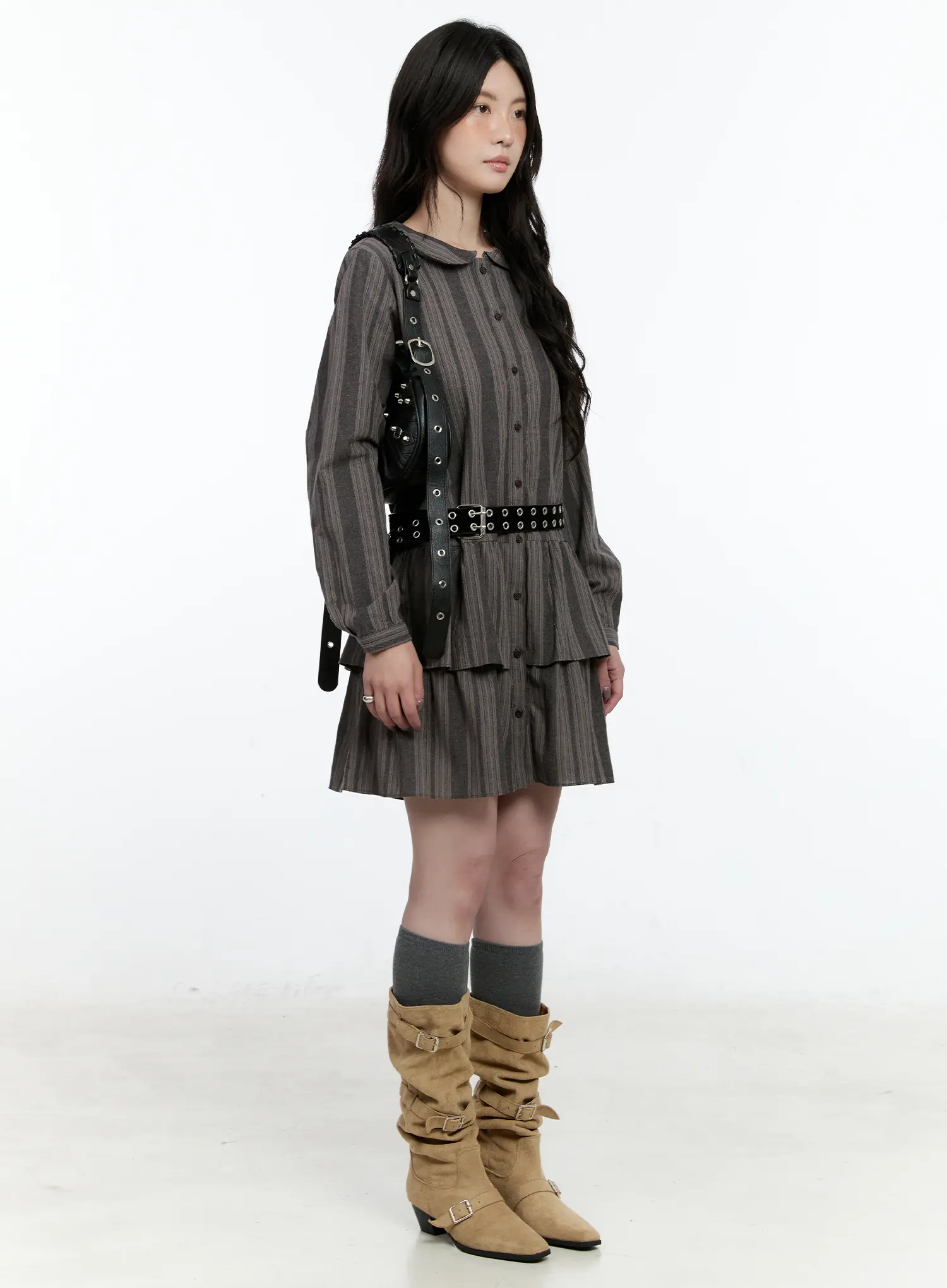 Ruffle Midi Button Dress CN517 - Image 6