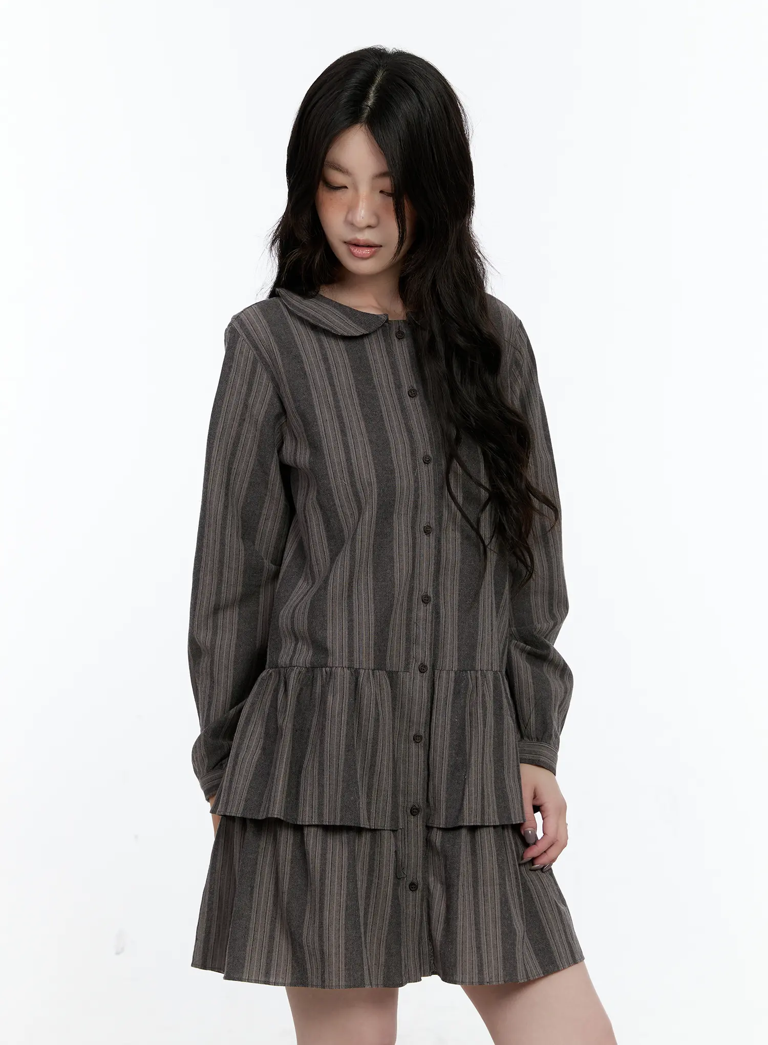 Ruffle Midi Button Dress CN517 - Image 8