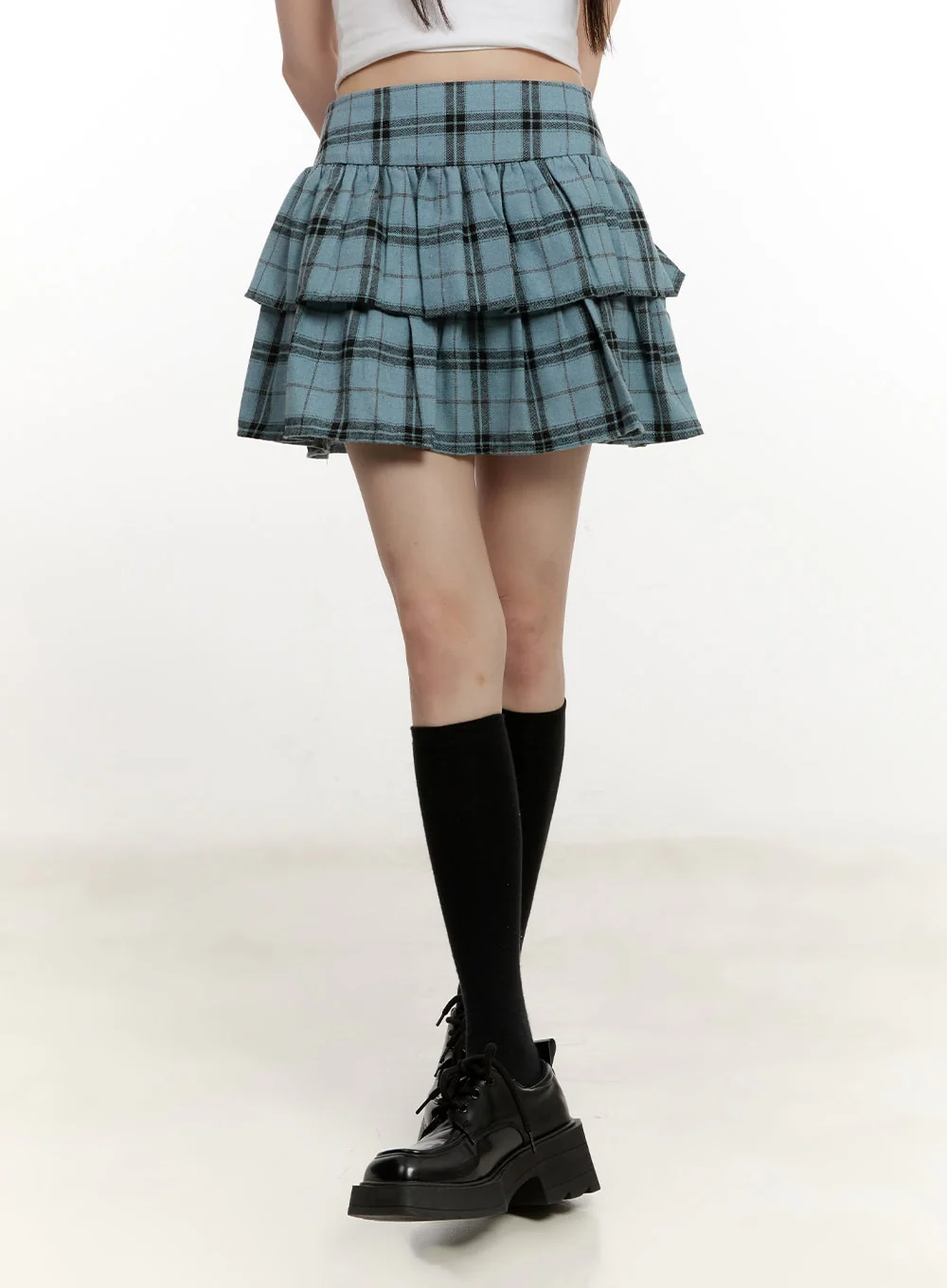 Ruffle Plaid Mini Skirt CM514 - Image 9